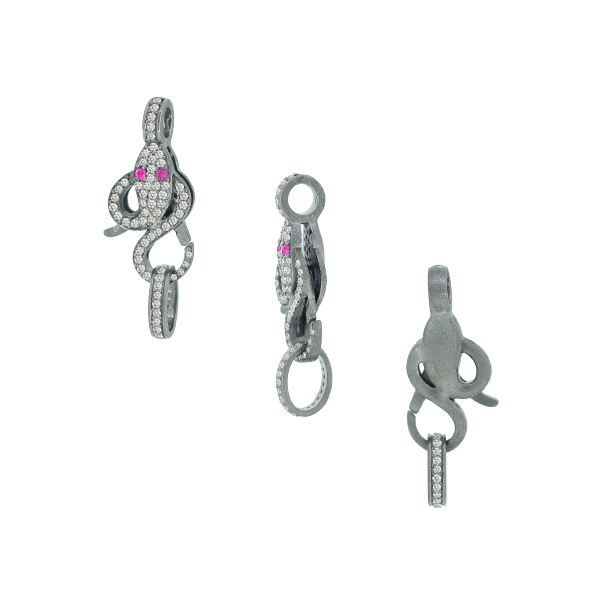 White Gold Pave Diamond Spring Lock