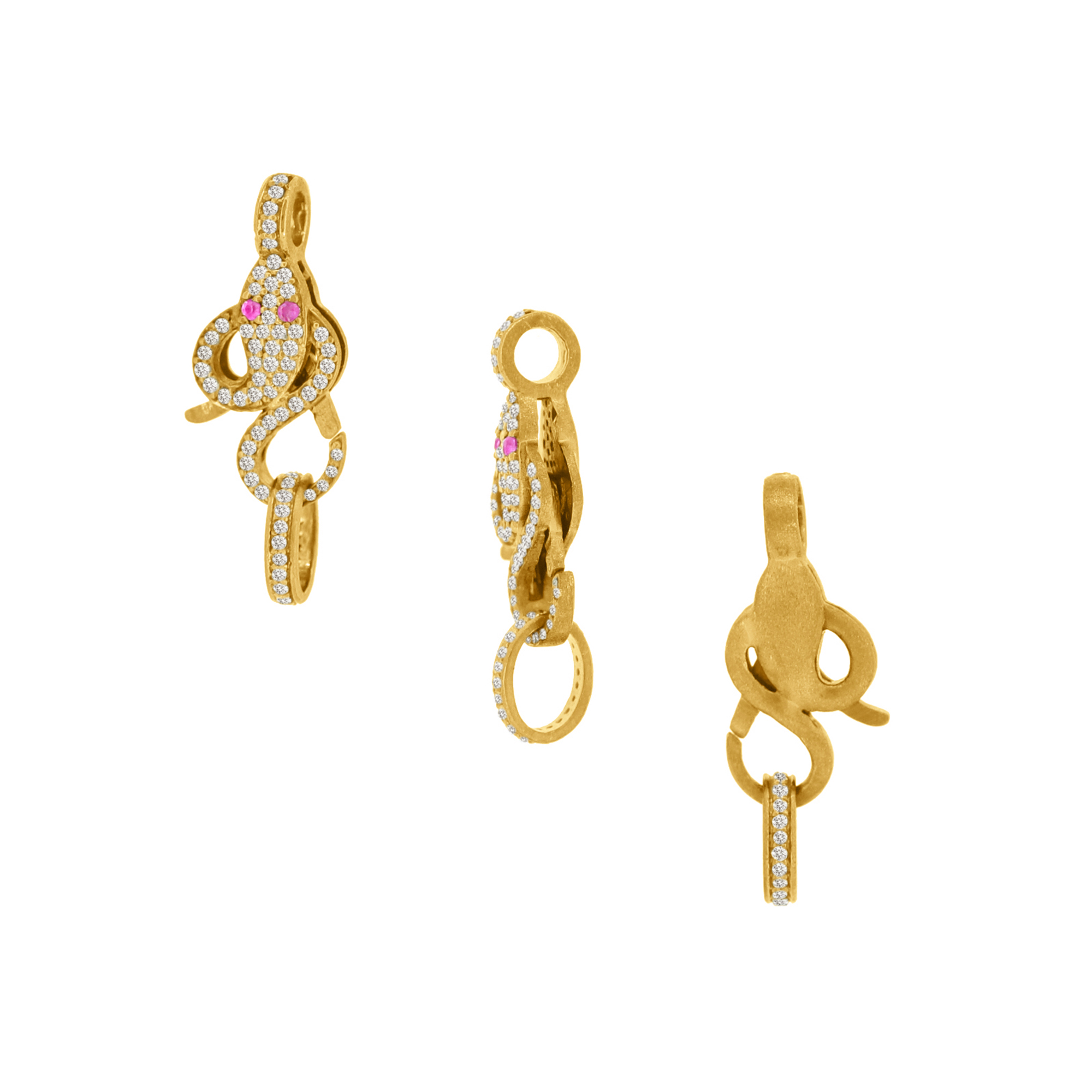 Yellow Gold Pave Diamond Spring Lock