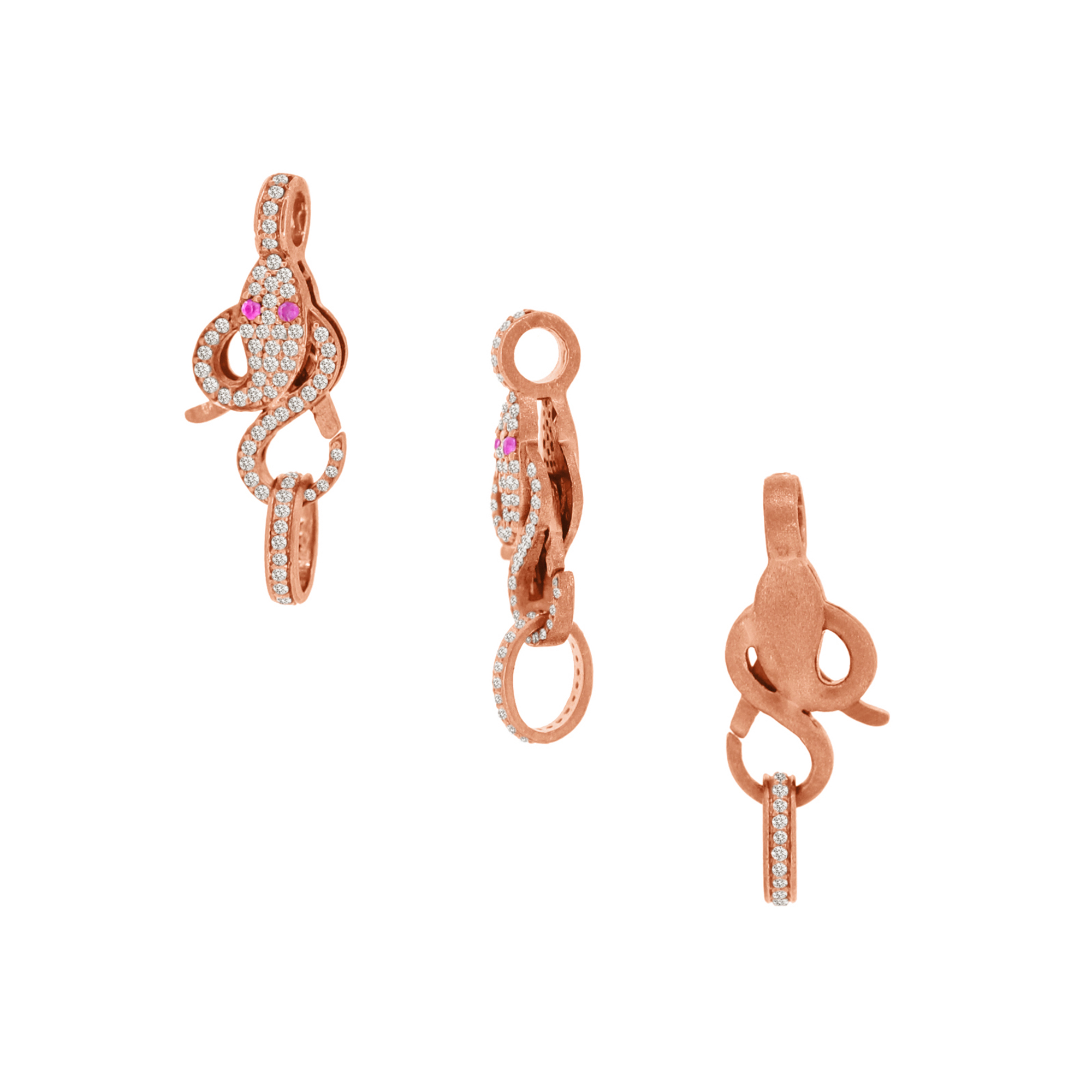 Rose Gold Pave Diamond Spring Lock