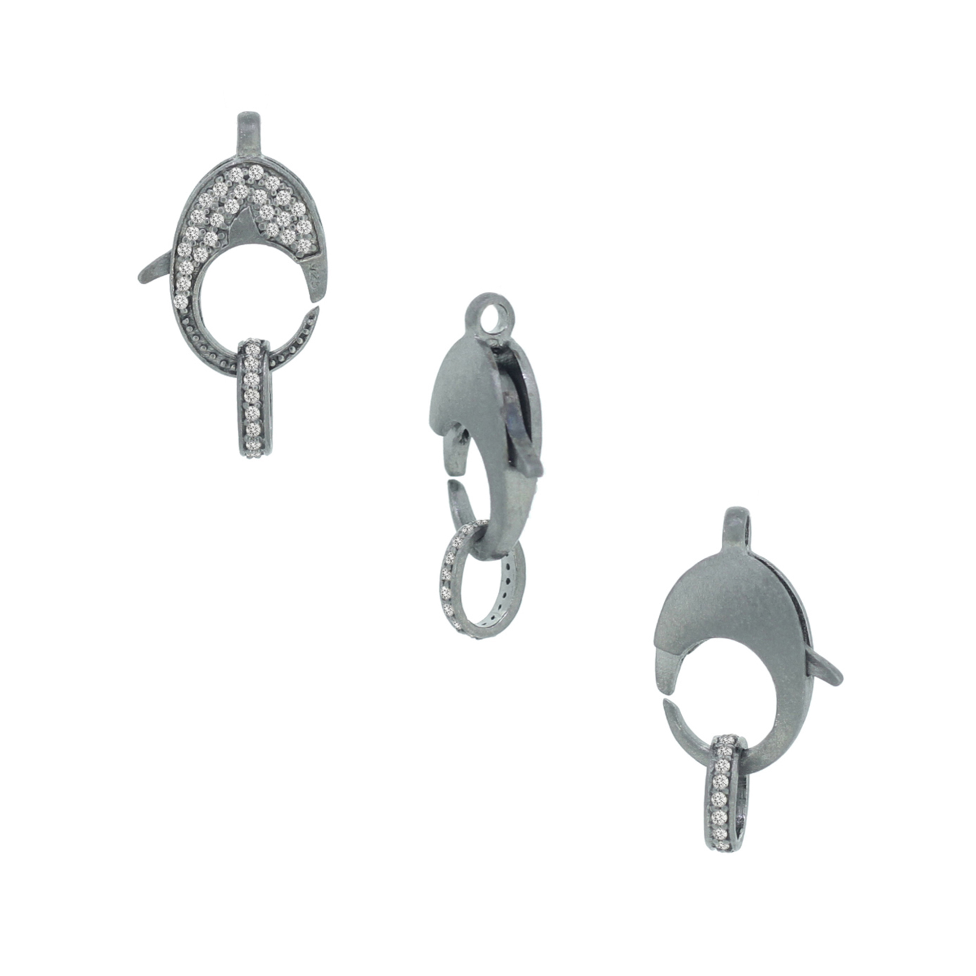 White Gold Pave Diamond Spring Lock