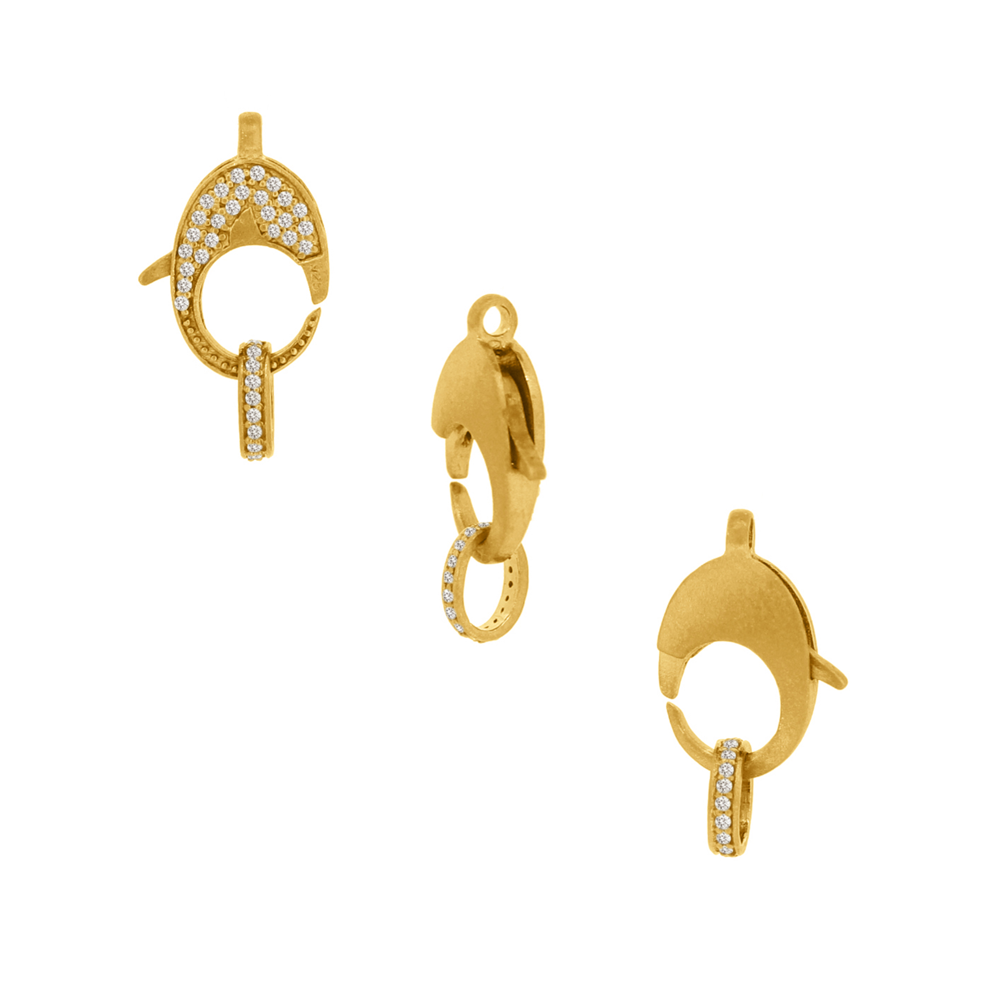Yellow Gold Pave Diamond Spring Lock