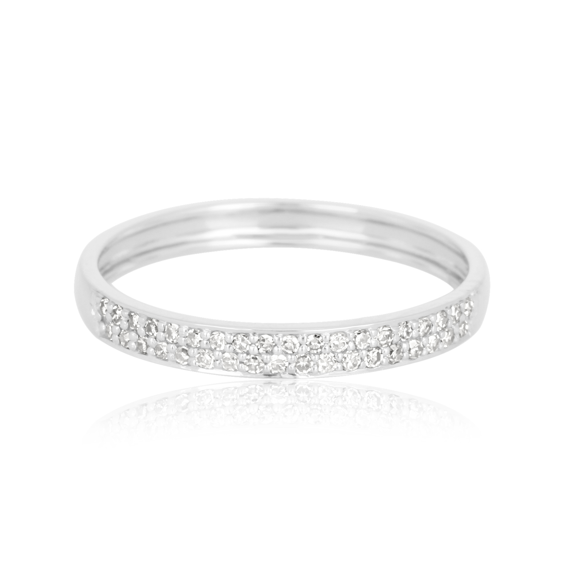 White Gold Two Line Diamond Midi Band Ring