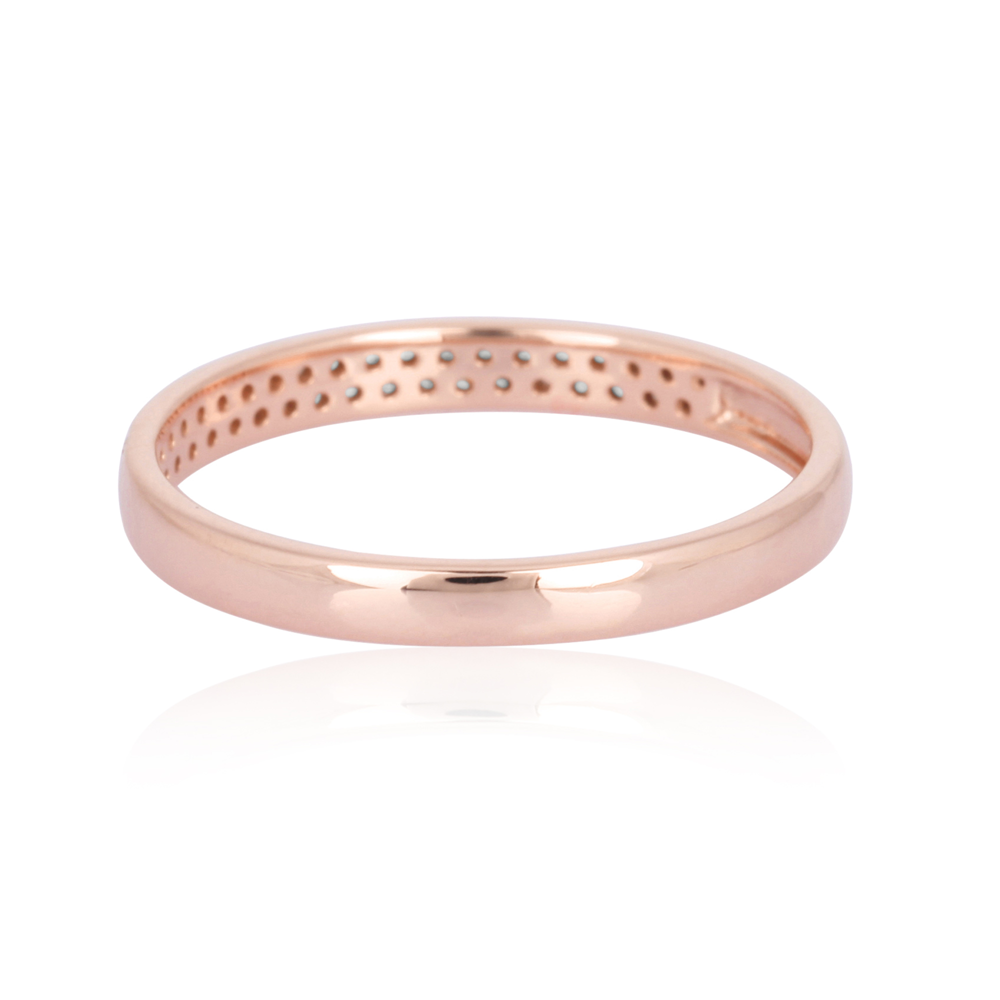 Rose Gold Two Line Diamond Midi Band Ring