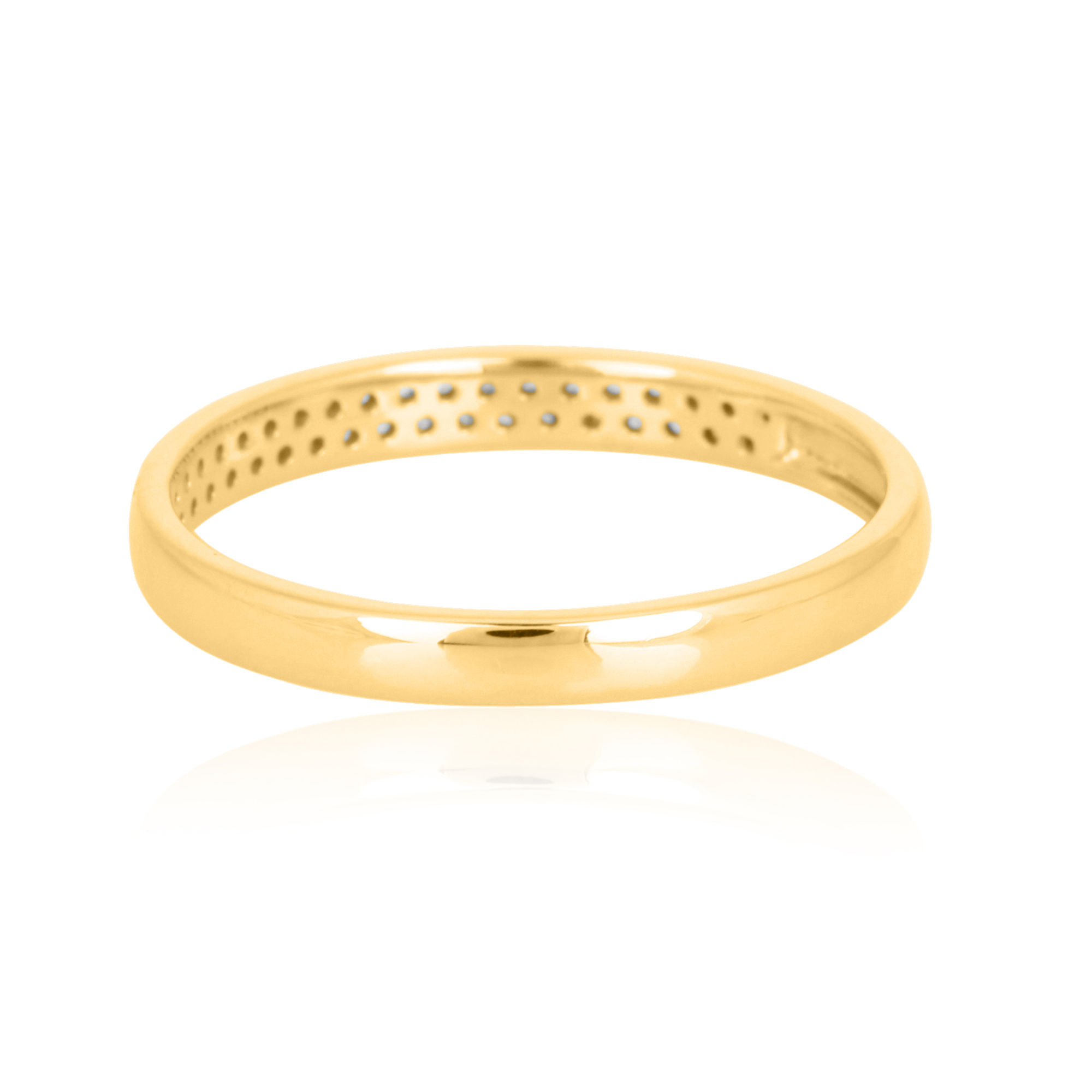 Yellow Gold Two Line Diamond Midi Band Ring