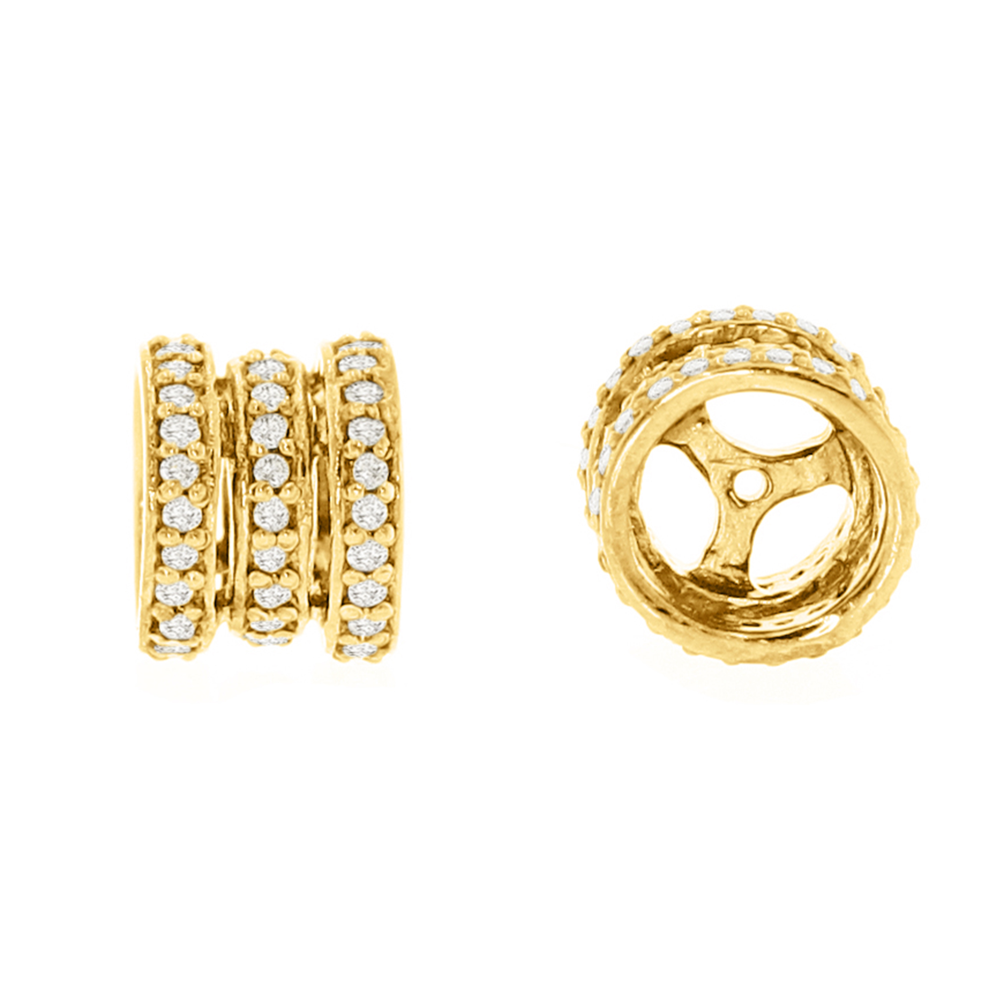 Yellow Gold Triple Line Diamond Rondelle