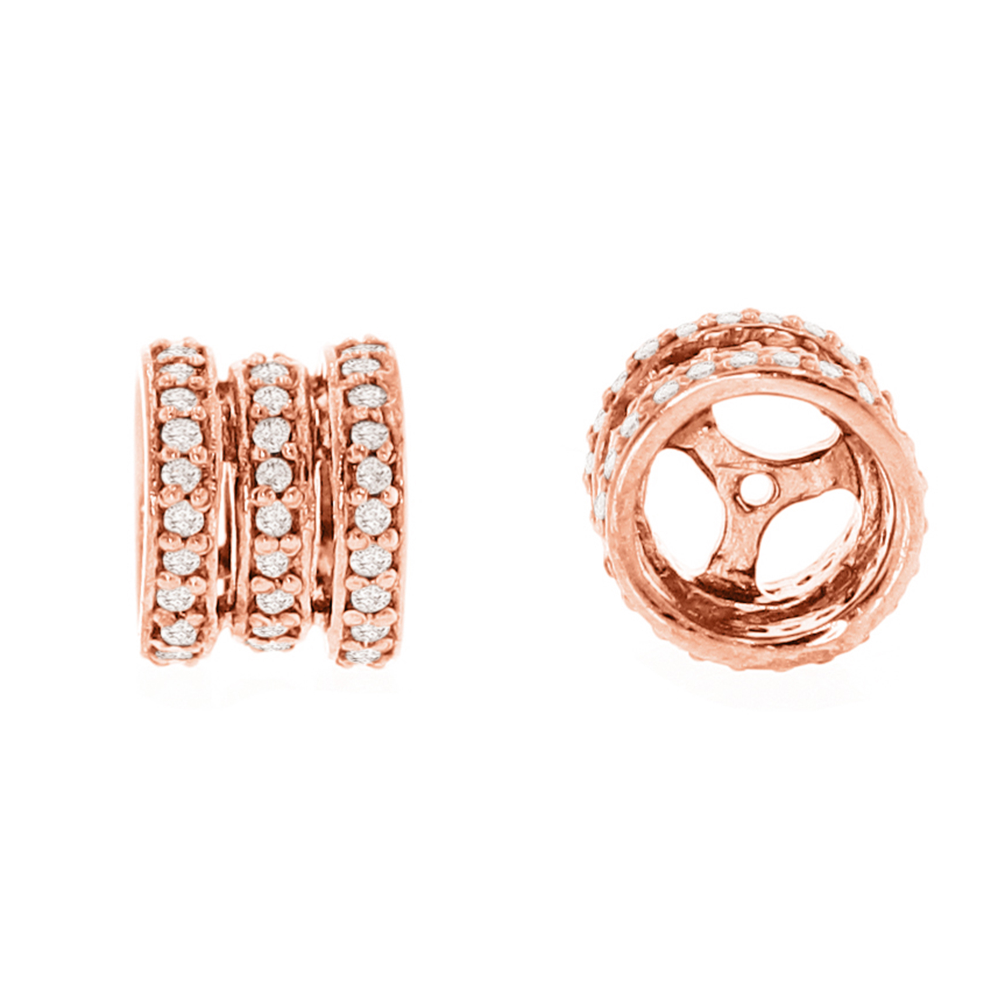 Rose Gold Triple Line Diamond Rondelle