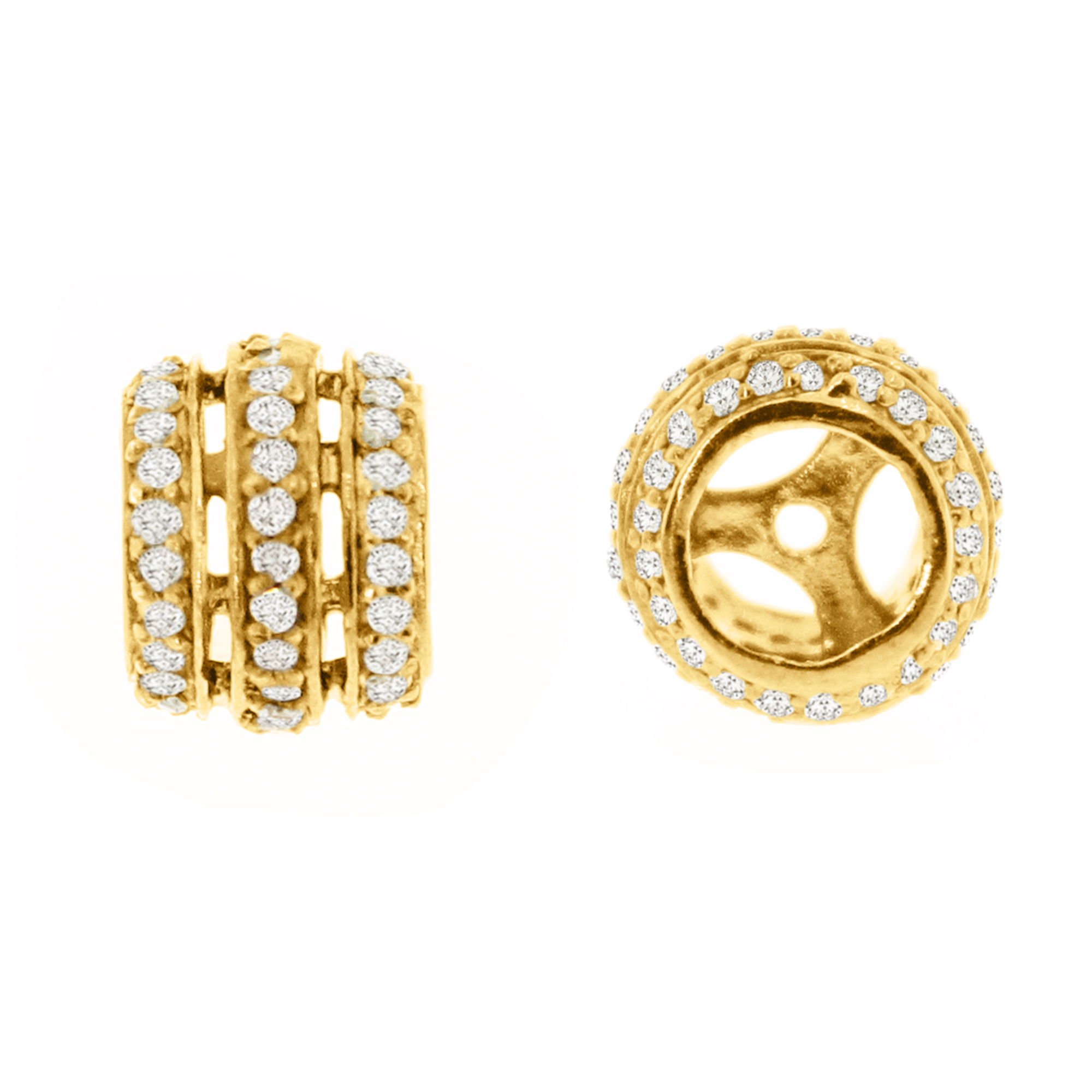Yellow Gold Triple Line Diamond Rondelle