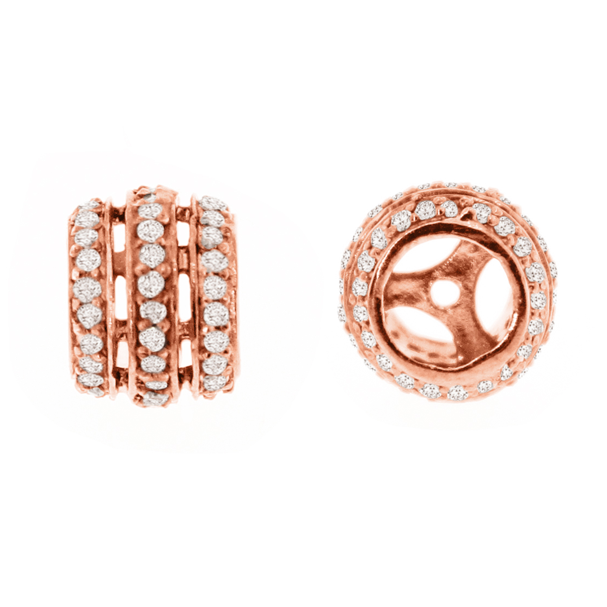 Rose Gold Triple Line Diamond Rondelle