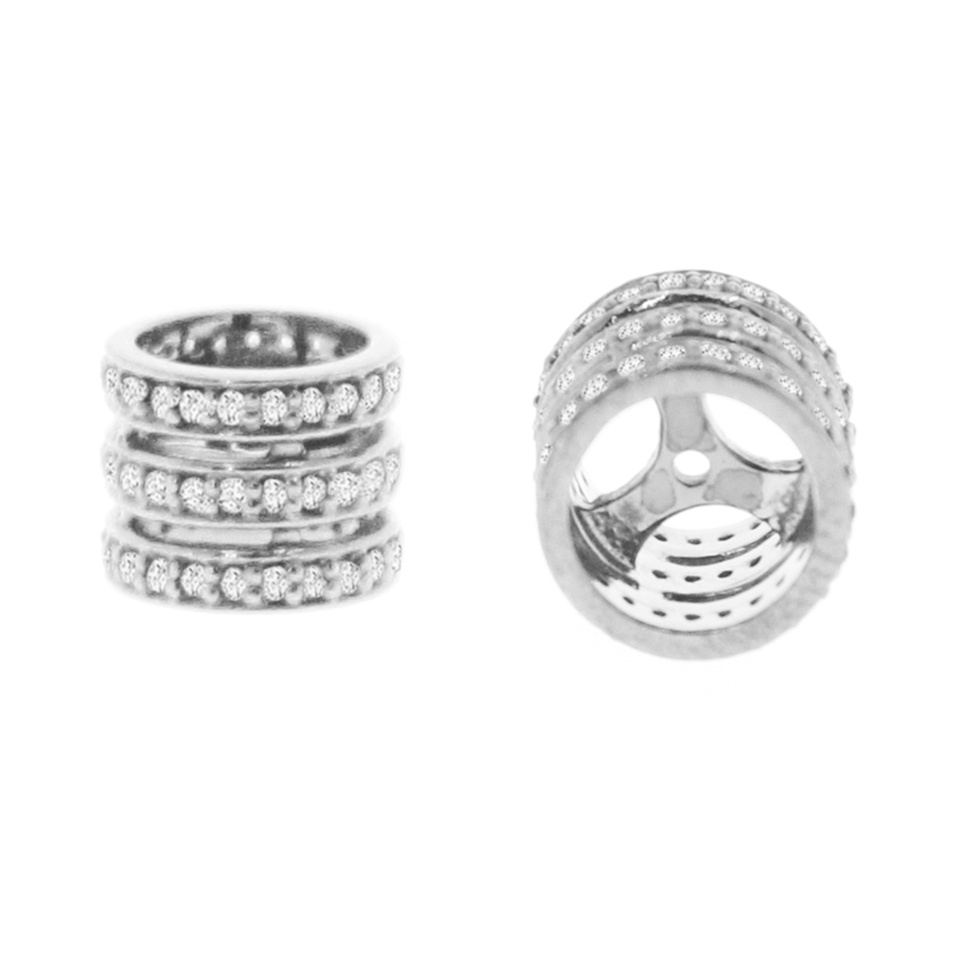 White Gold Triple Line Diamond Rondelle