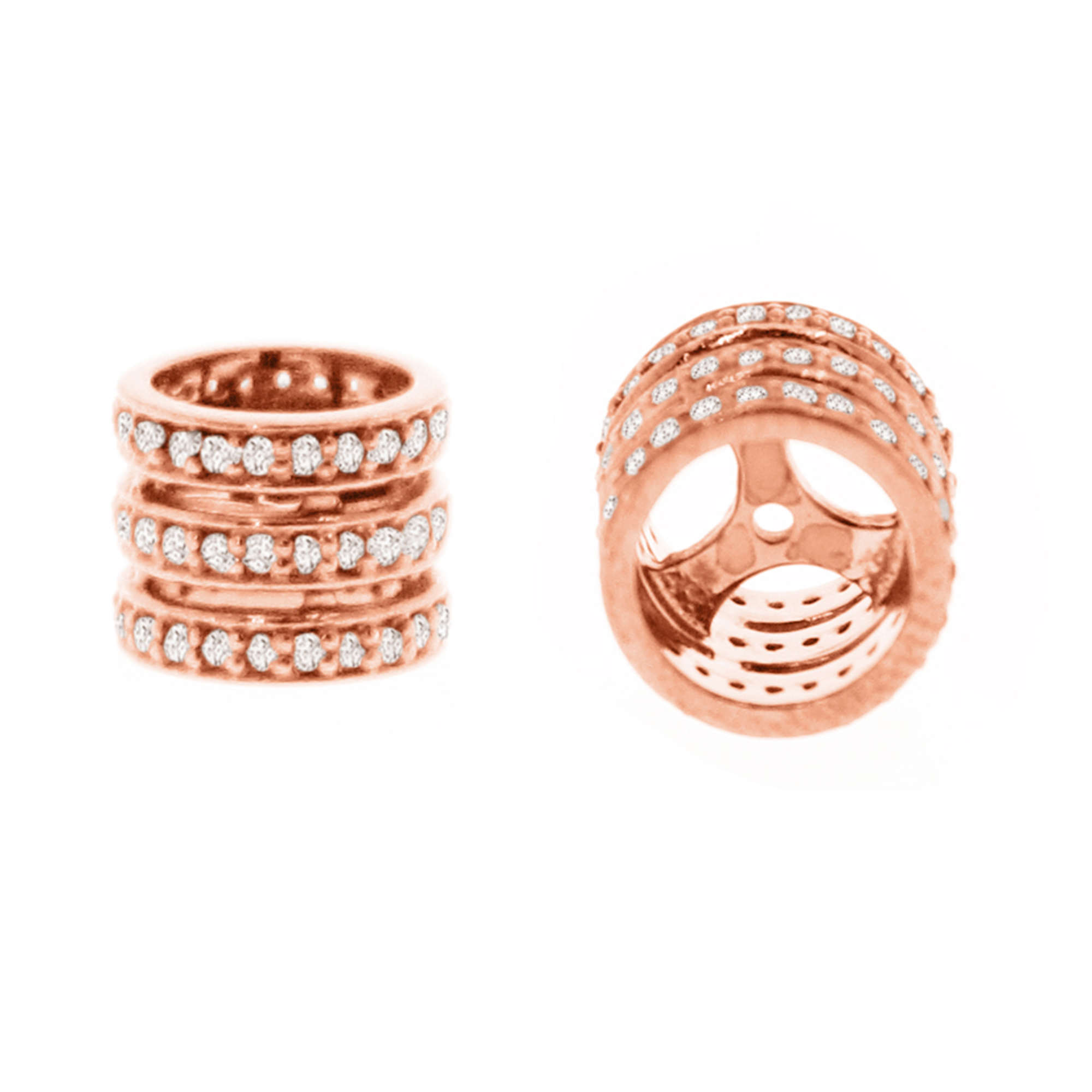 Rose Gold Triple Line Diamond Rondelle