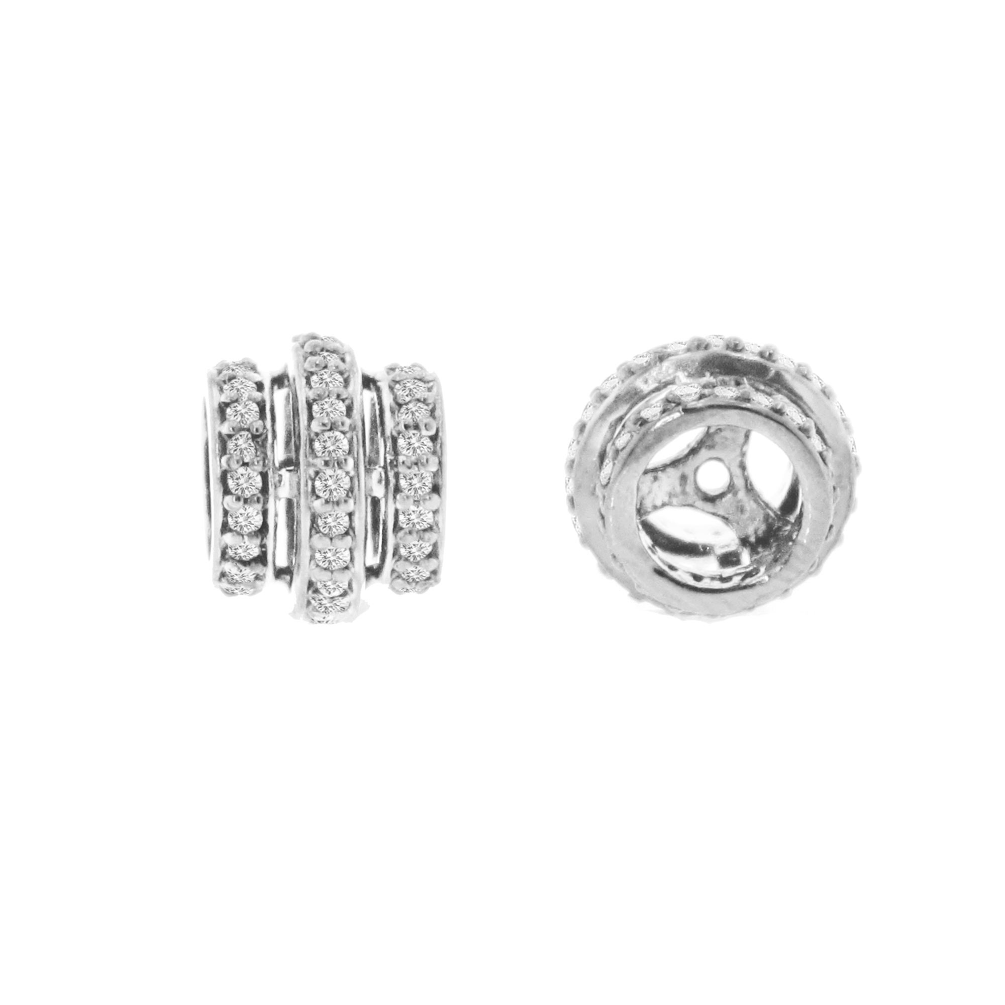 White Gold Triple Line Diamond Rondelle