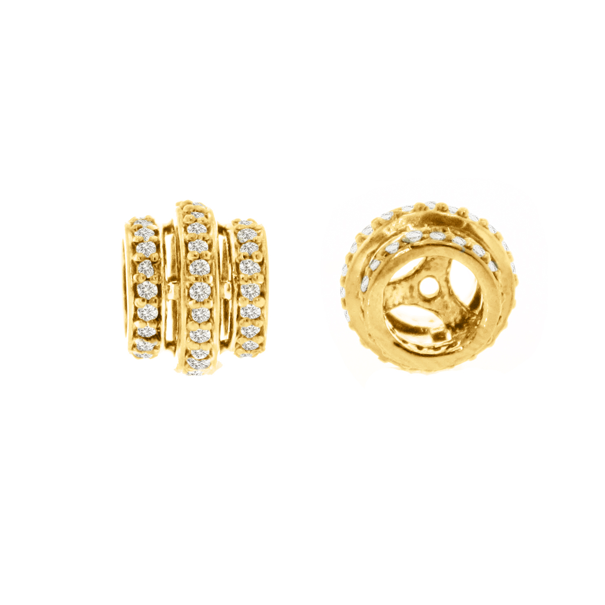 Yellow Gold Triple Line Diamond Rondelle