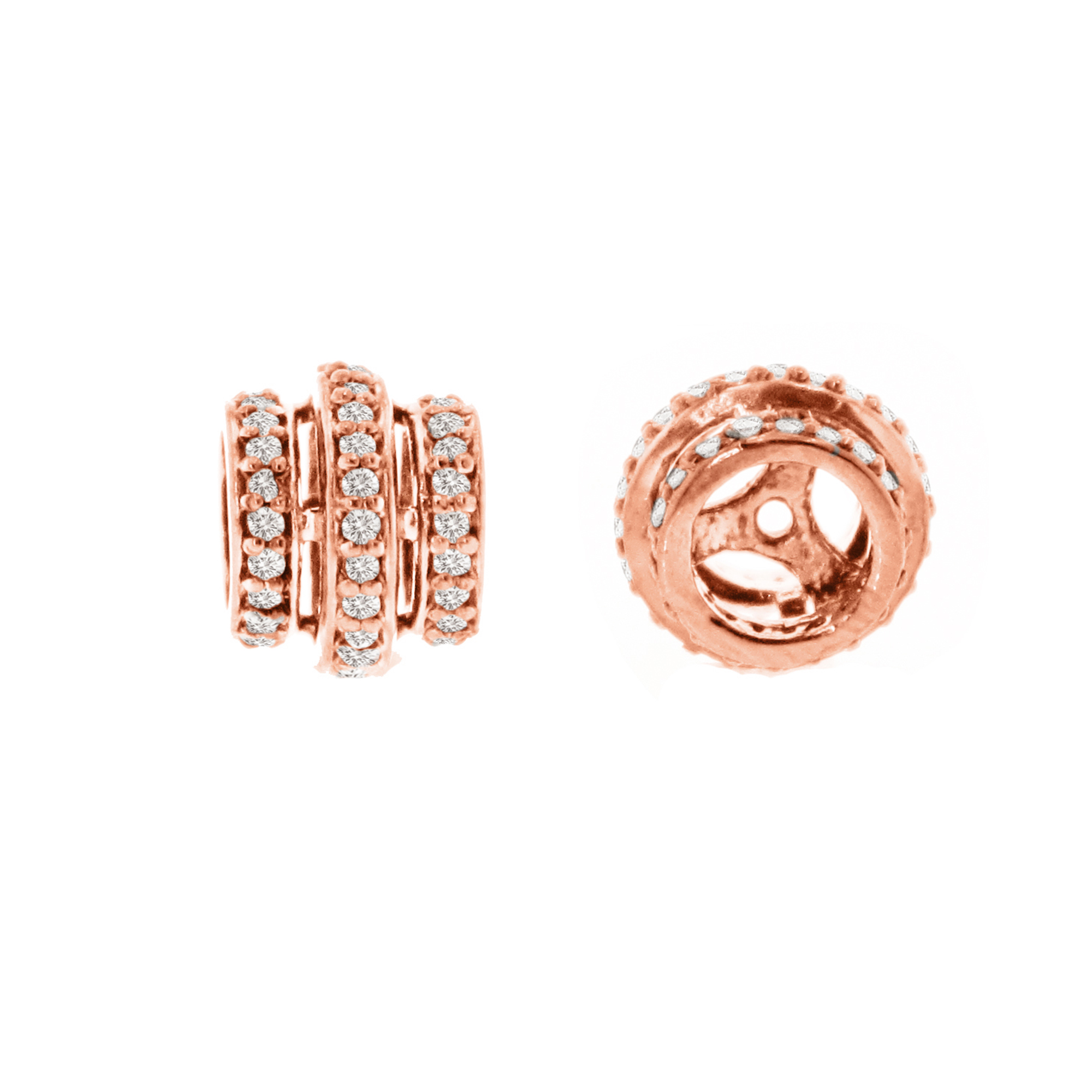 Rose Gold Triple Line Diamond Rondelle