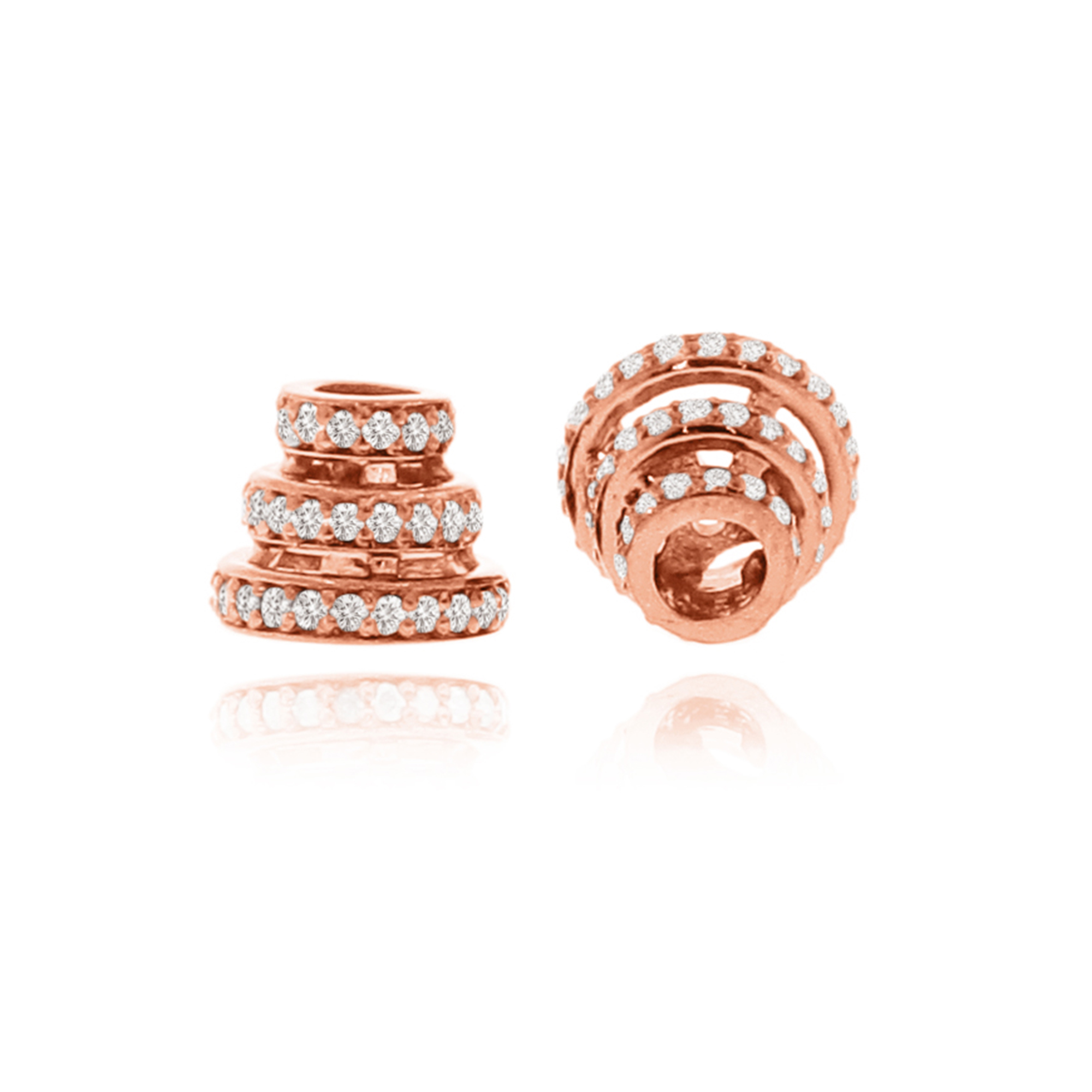 Rose Gold Triple Line Cone Shape Finding
