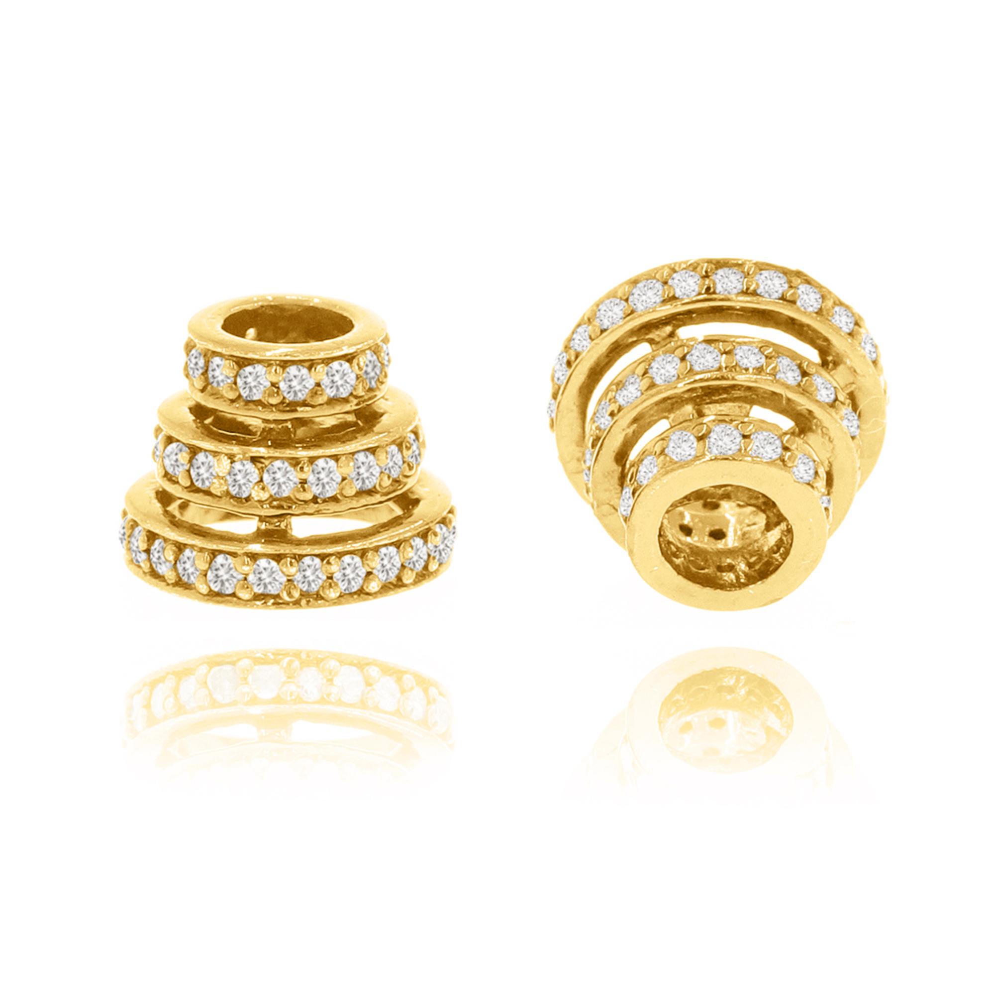 Yellow Gold Triple Line Cone Shape Finding