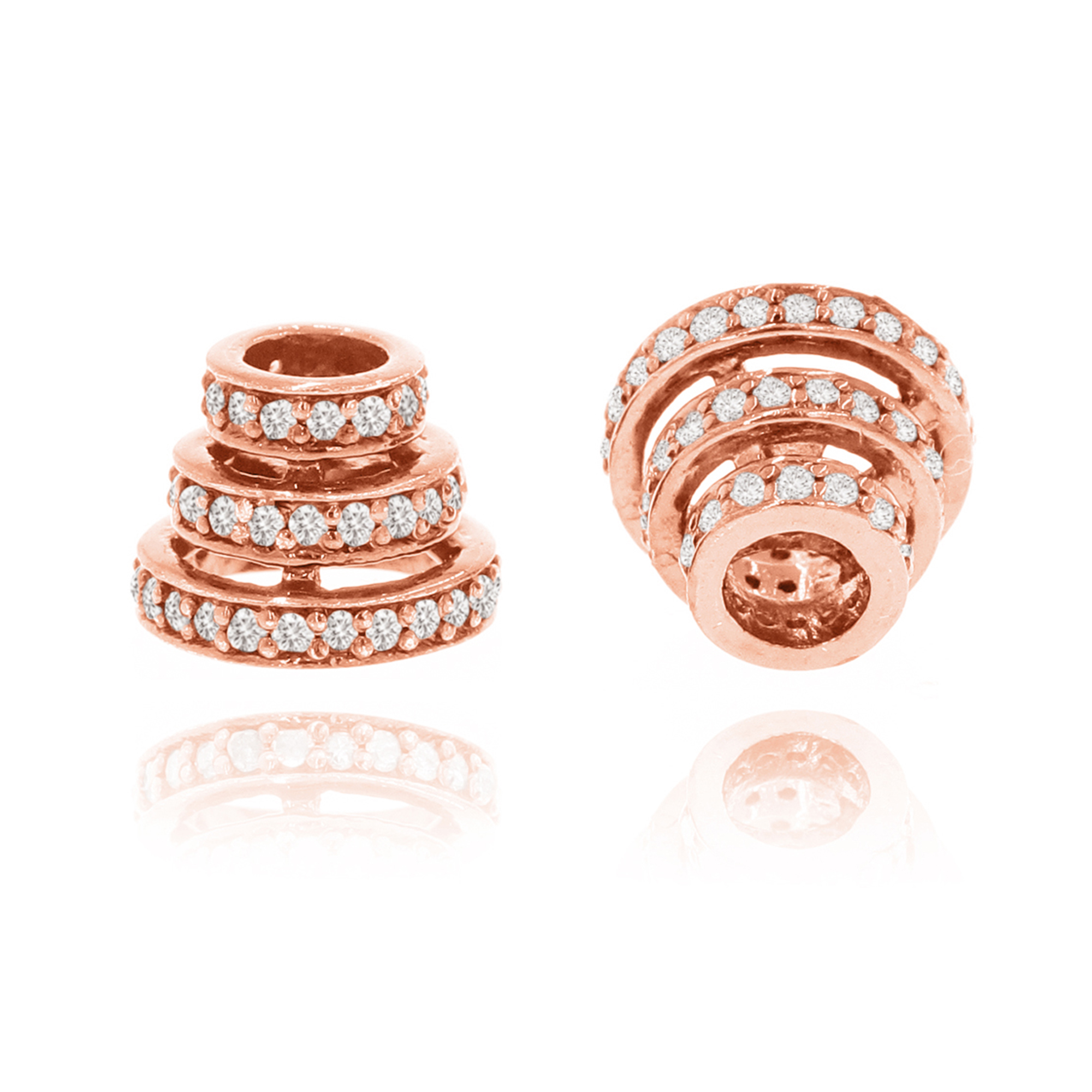 Rose Gold Triple Line Cone Shape Finding