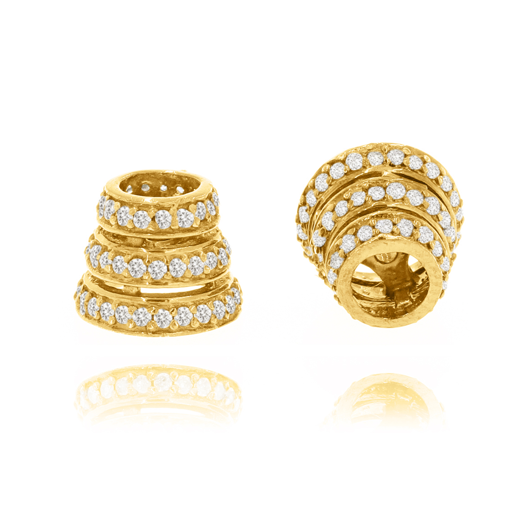 Yellow Gold Triple Line Cone Shape Finding