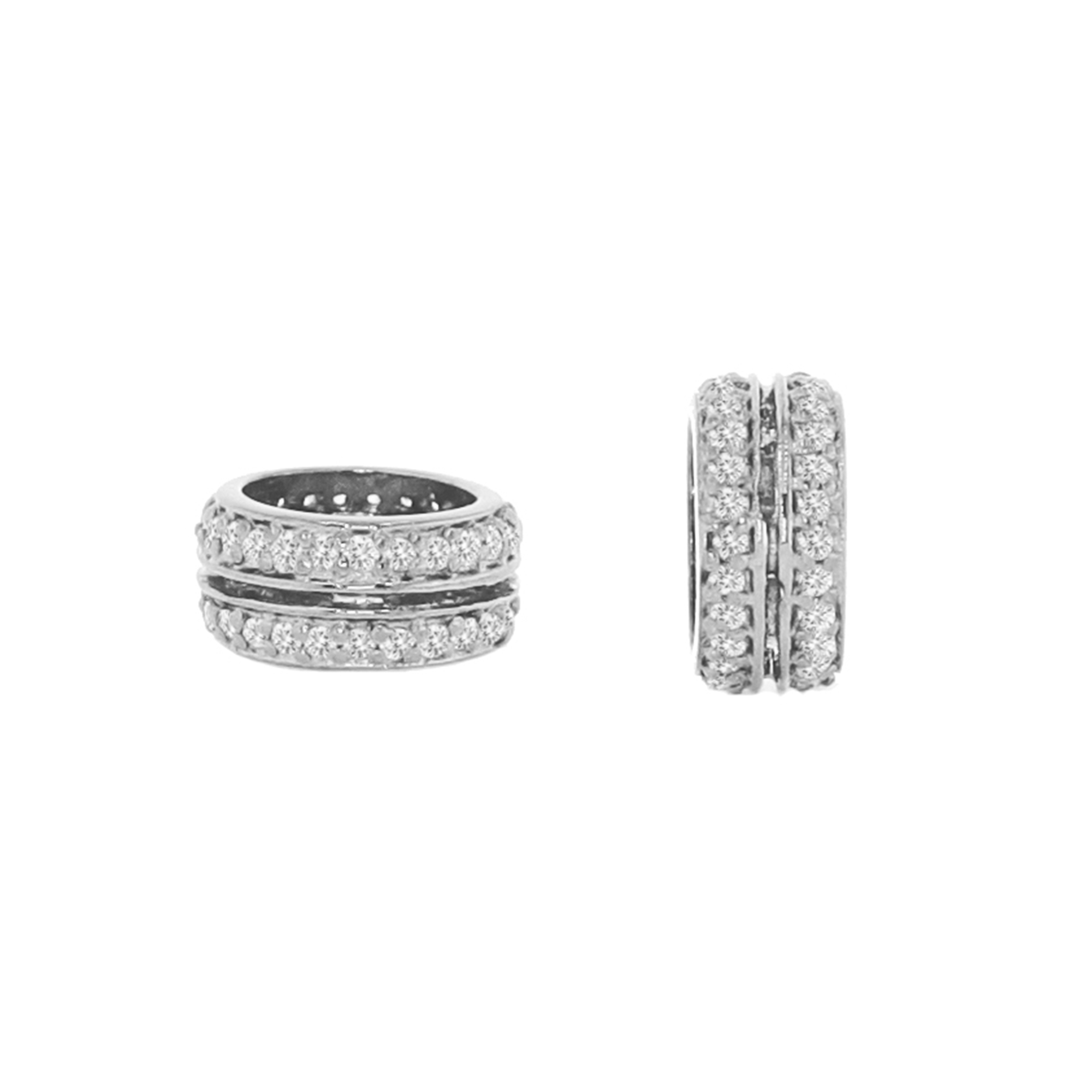 White Gold Double line Diamond Rondelle