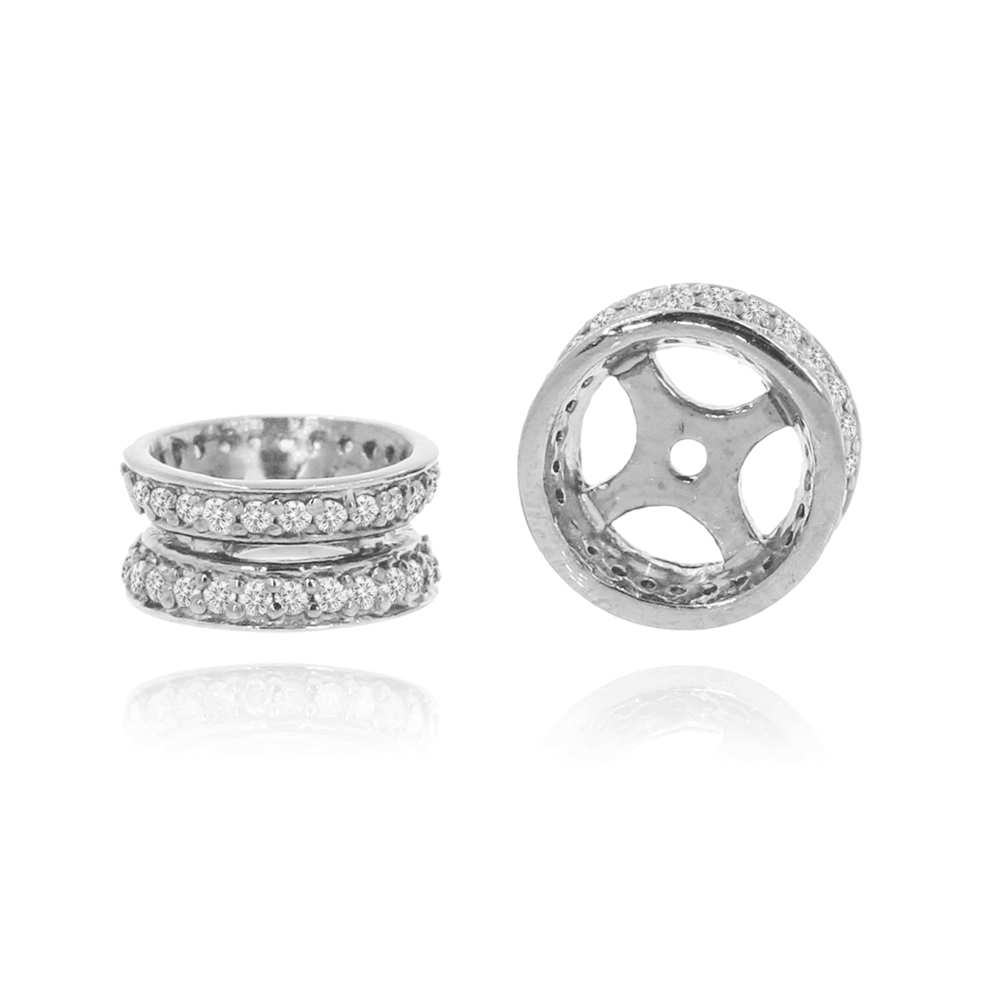 White Gold Two Line Diamond Rondelle