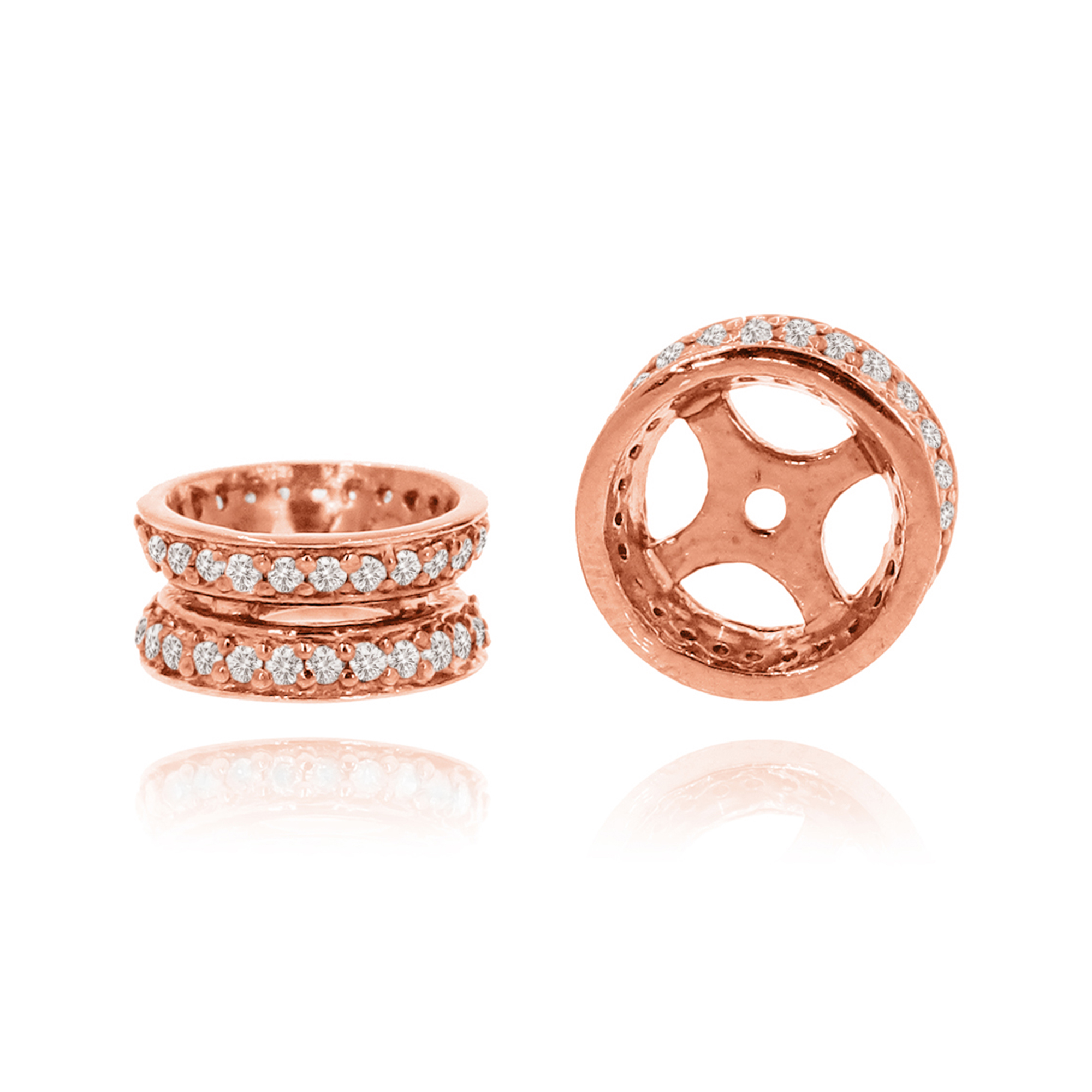 Rose Gold Two Line Diamond Rondelle