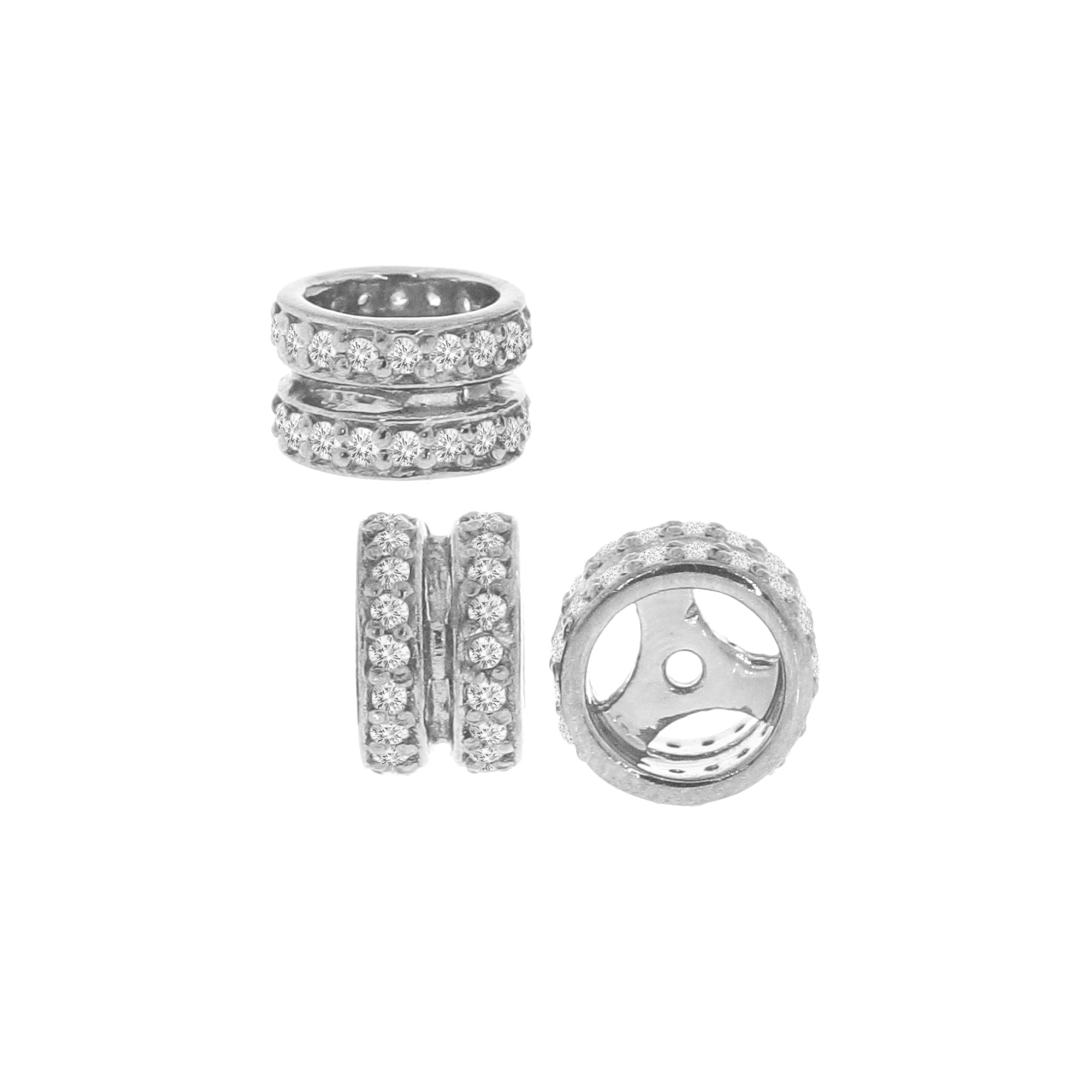 White Gold two Line Diamond Rondelle