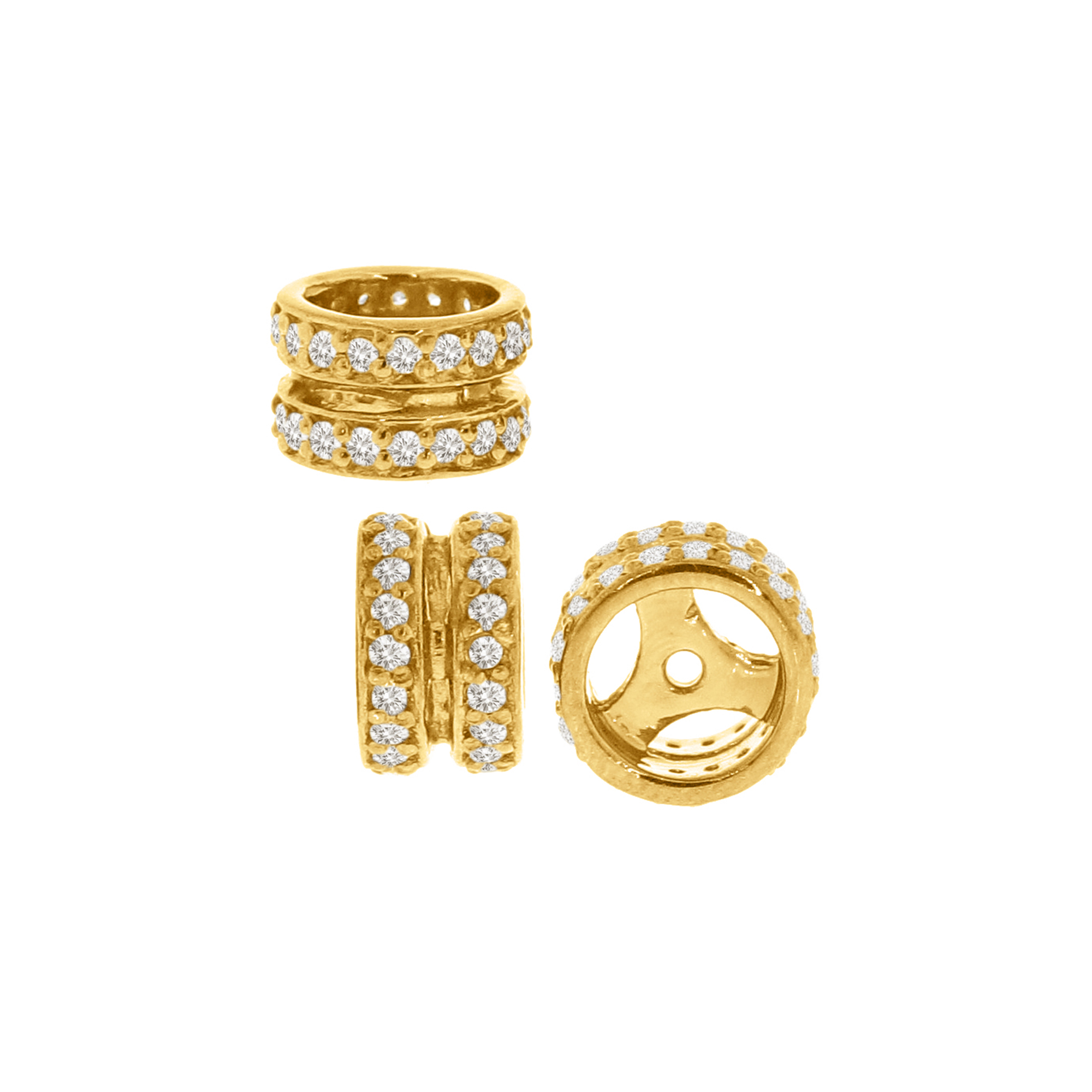 Yellow Gold two Line Diamond Rondelle