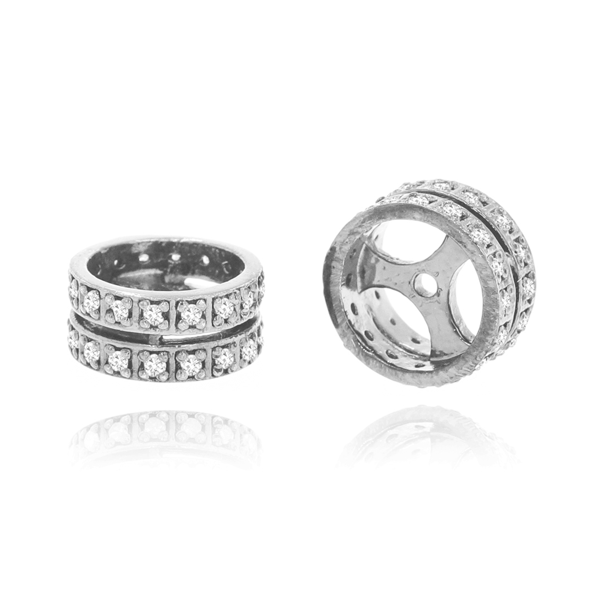 White Gold two Line Diamond Rondelle