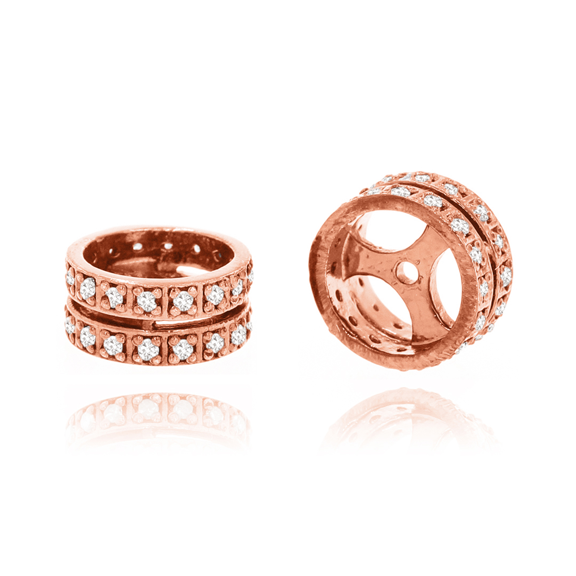 Rose Gold two Line Diamond Rondelle