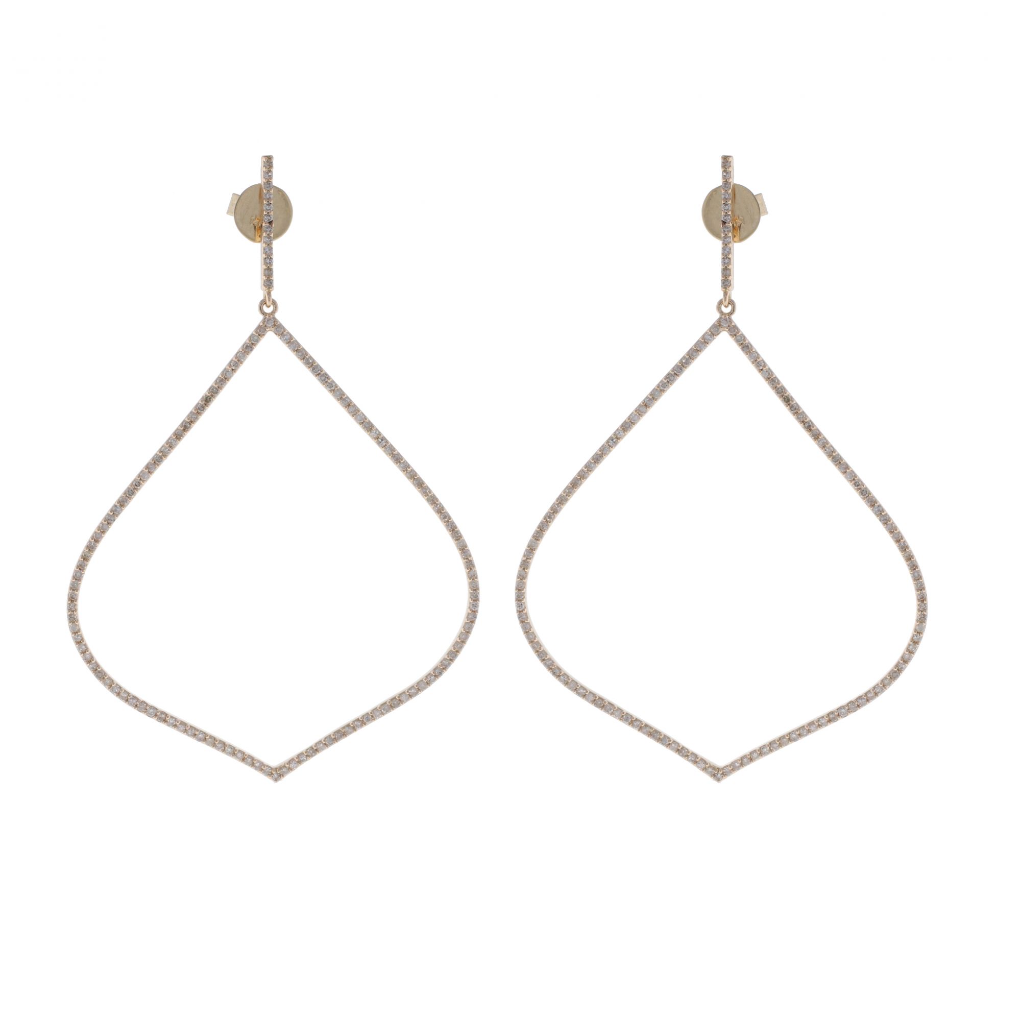 Sterling Silver Single Line Leaf Shaped Danglers
