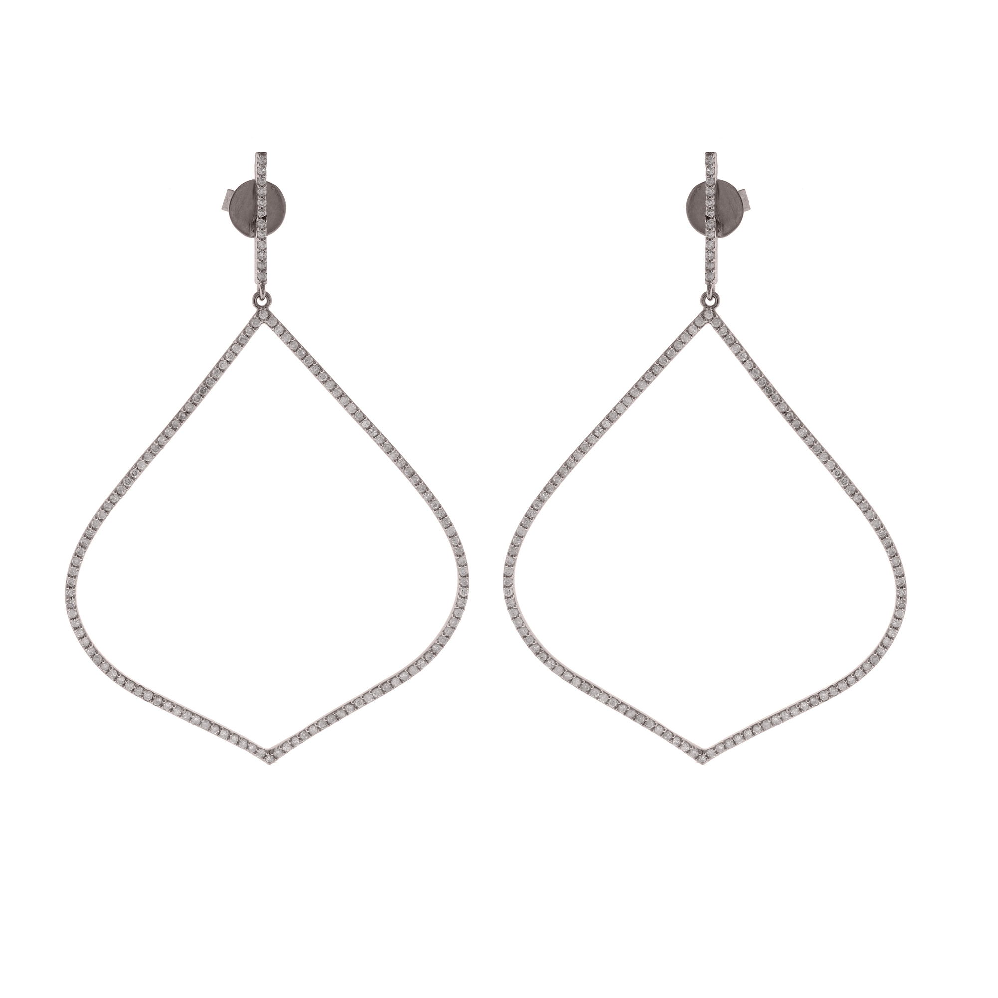 Sterling Silver Single Line Leaf Shaped Danglers