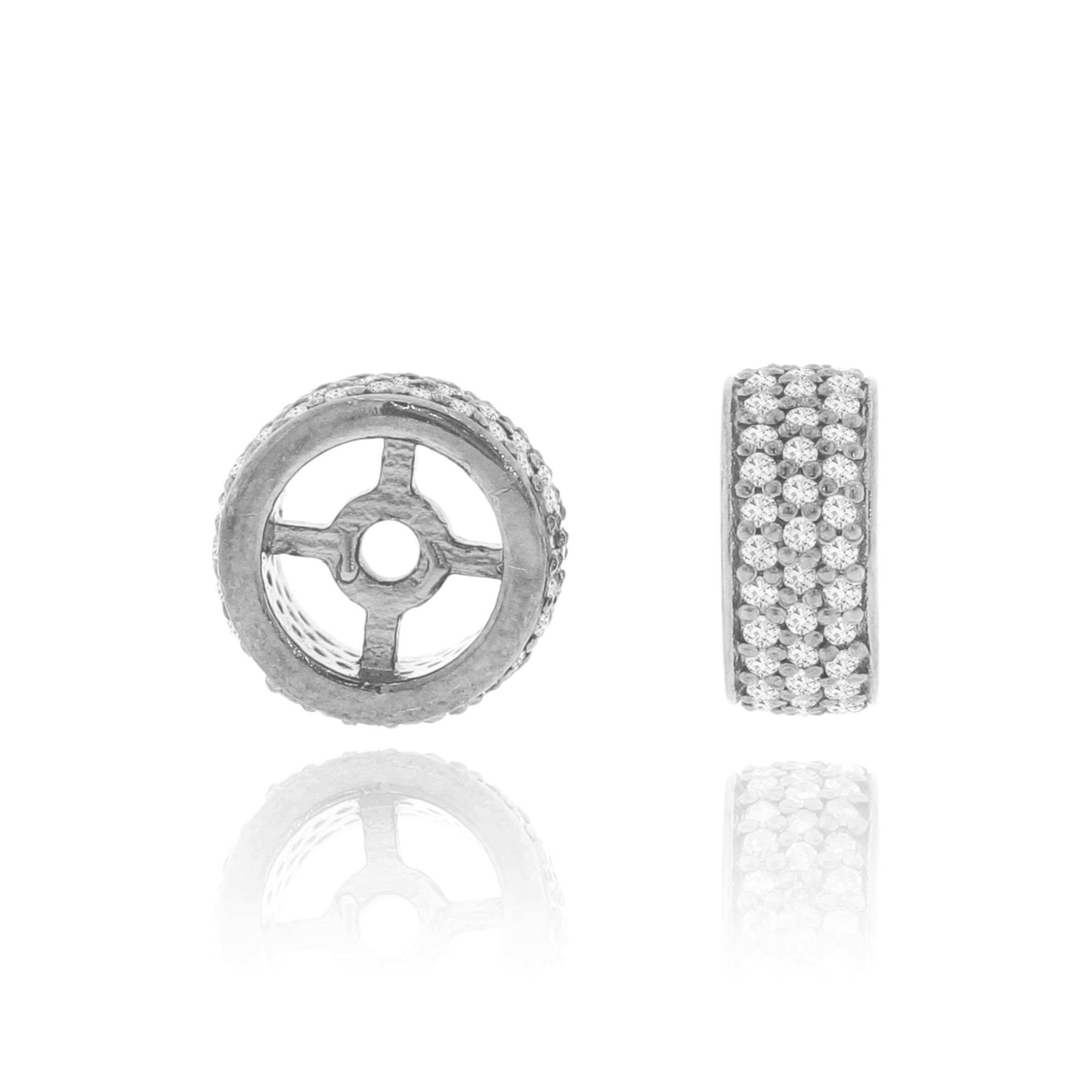White Gold Pave Diamond Rondelle