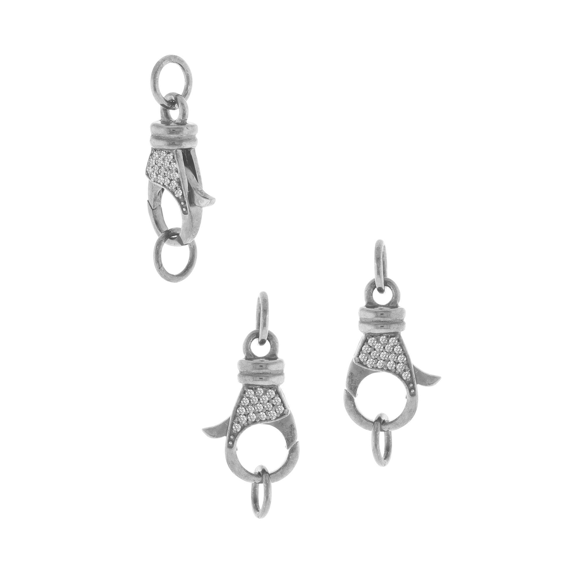 White Gold Pave Diamond Spring Lock