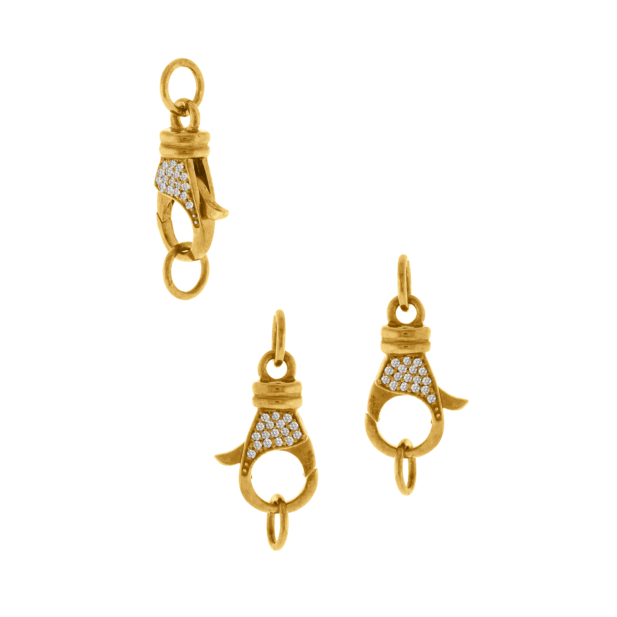 Yellow Gold Pave Diamond Spring Lock