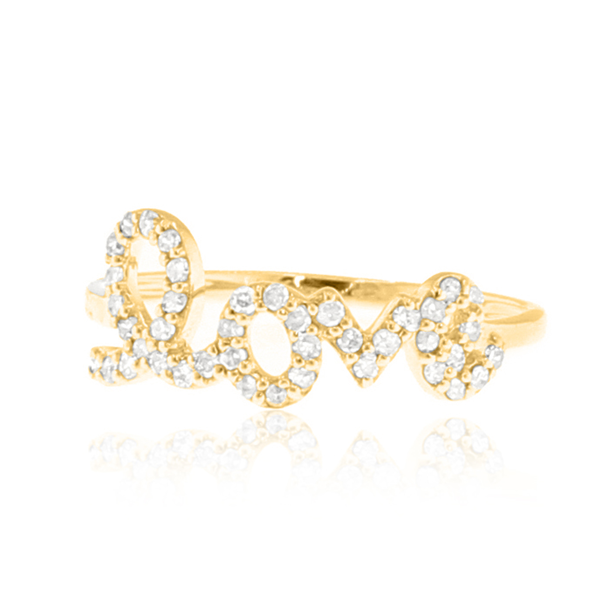 Sterling Silver Love Diamond Ring