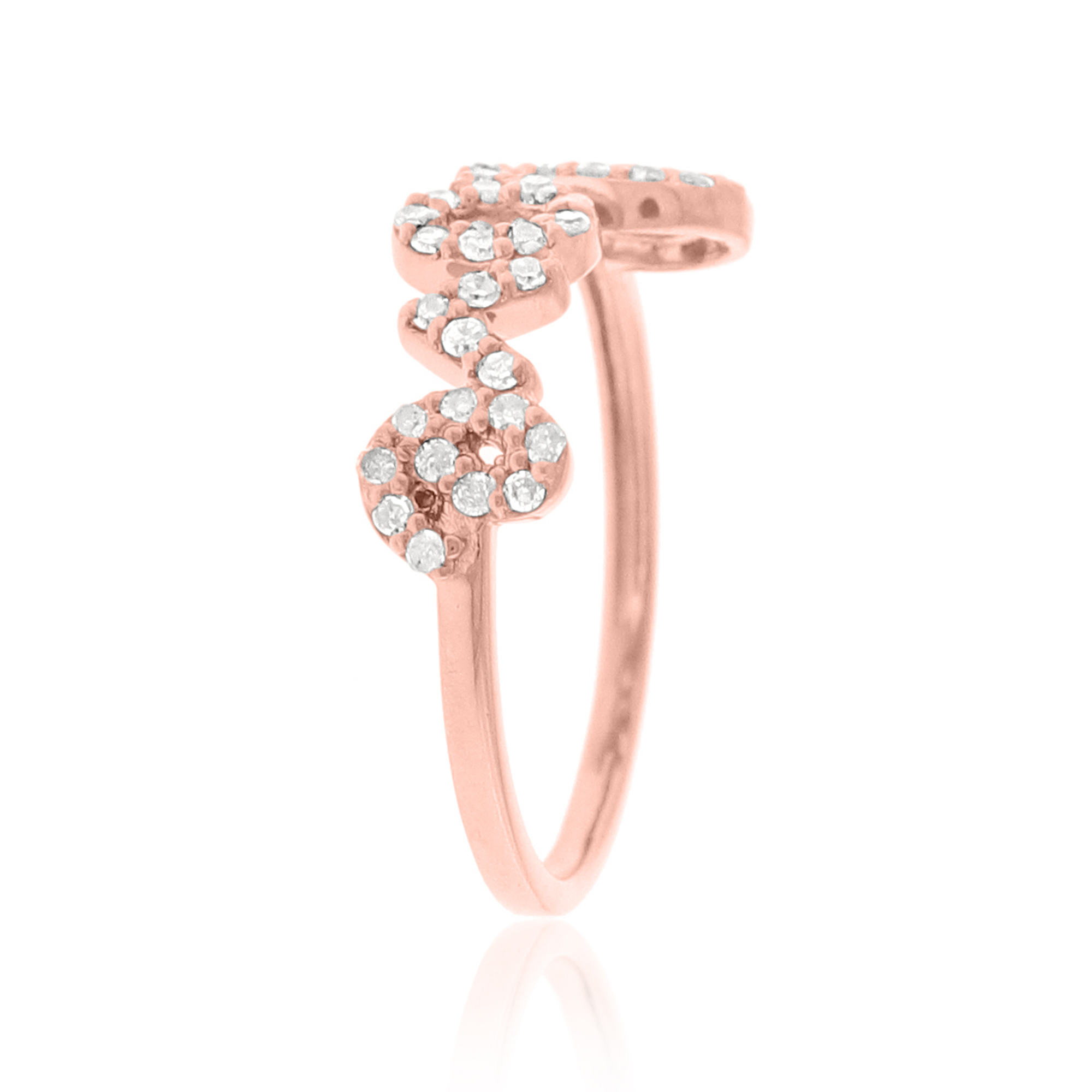 Sterling Silver Love Diamond Ring