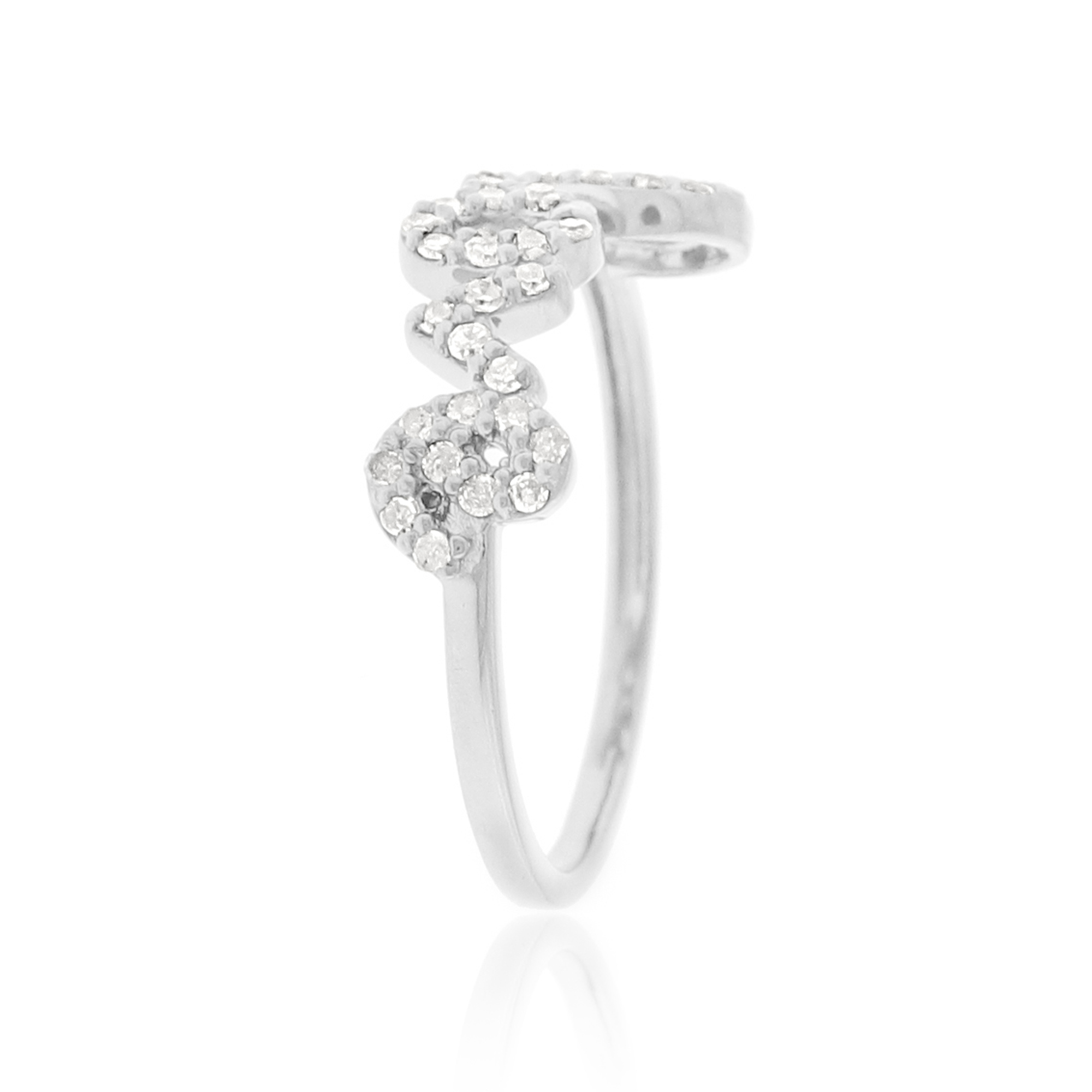 Sterling Silver Love Diamond Ring