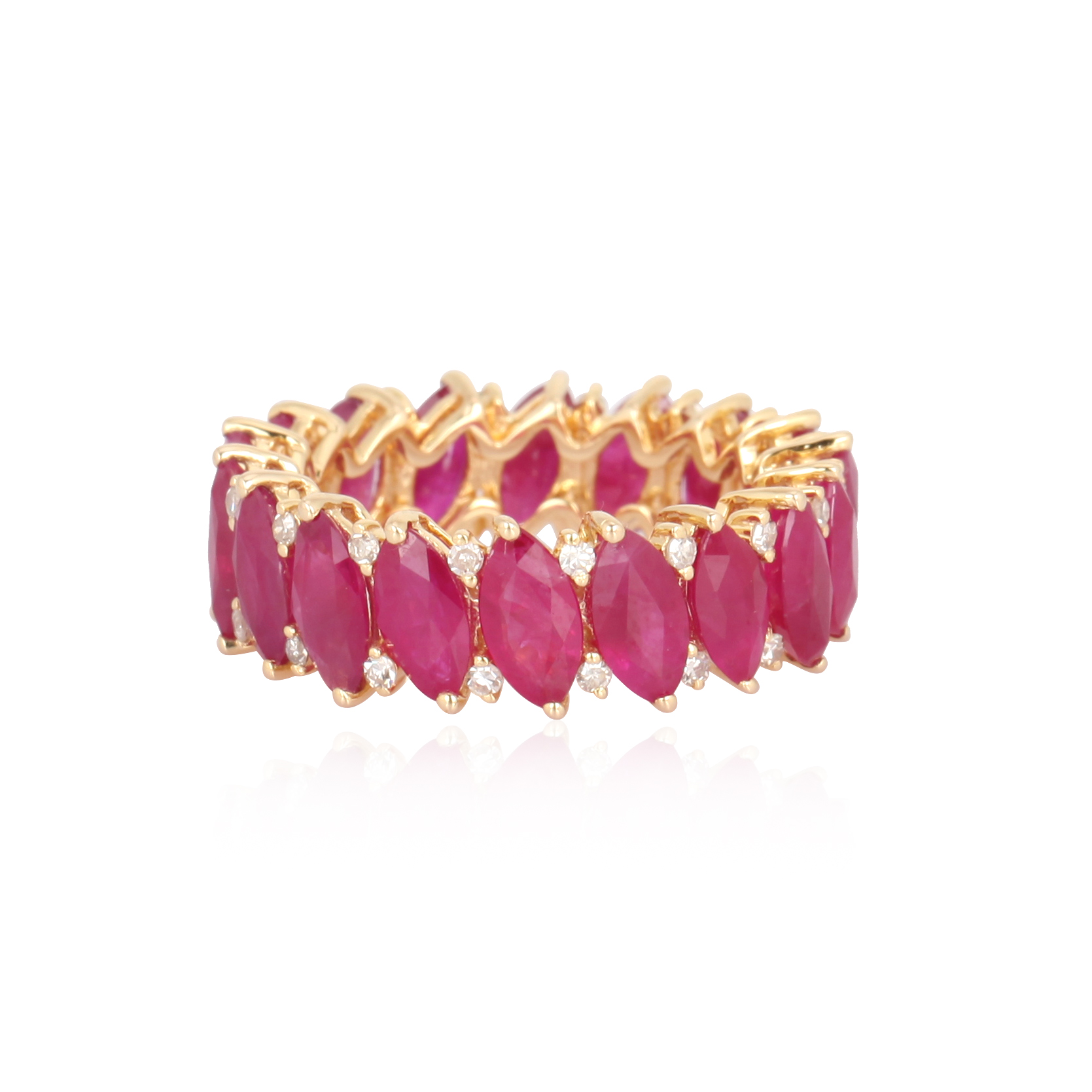 Yellow Gold Ruby Diamond Colorstone Ring