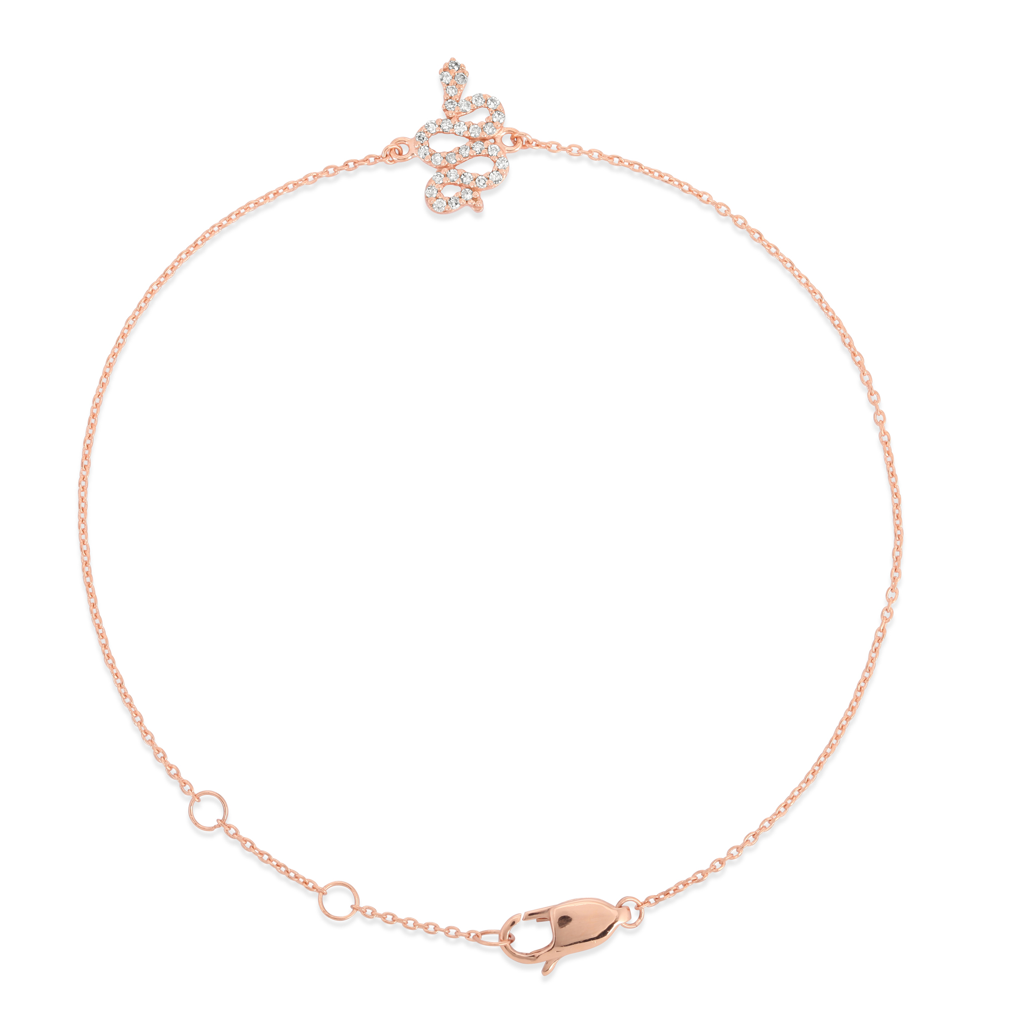 Rose Gold Diamond Snake Bracelet