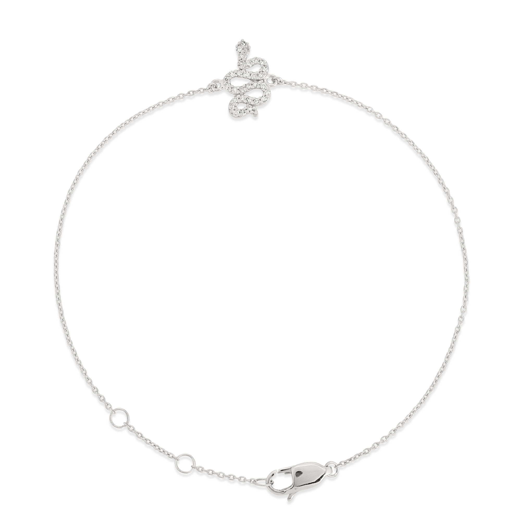 Sterling Silver Diamond Snake Bracelet