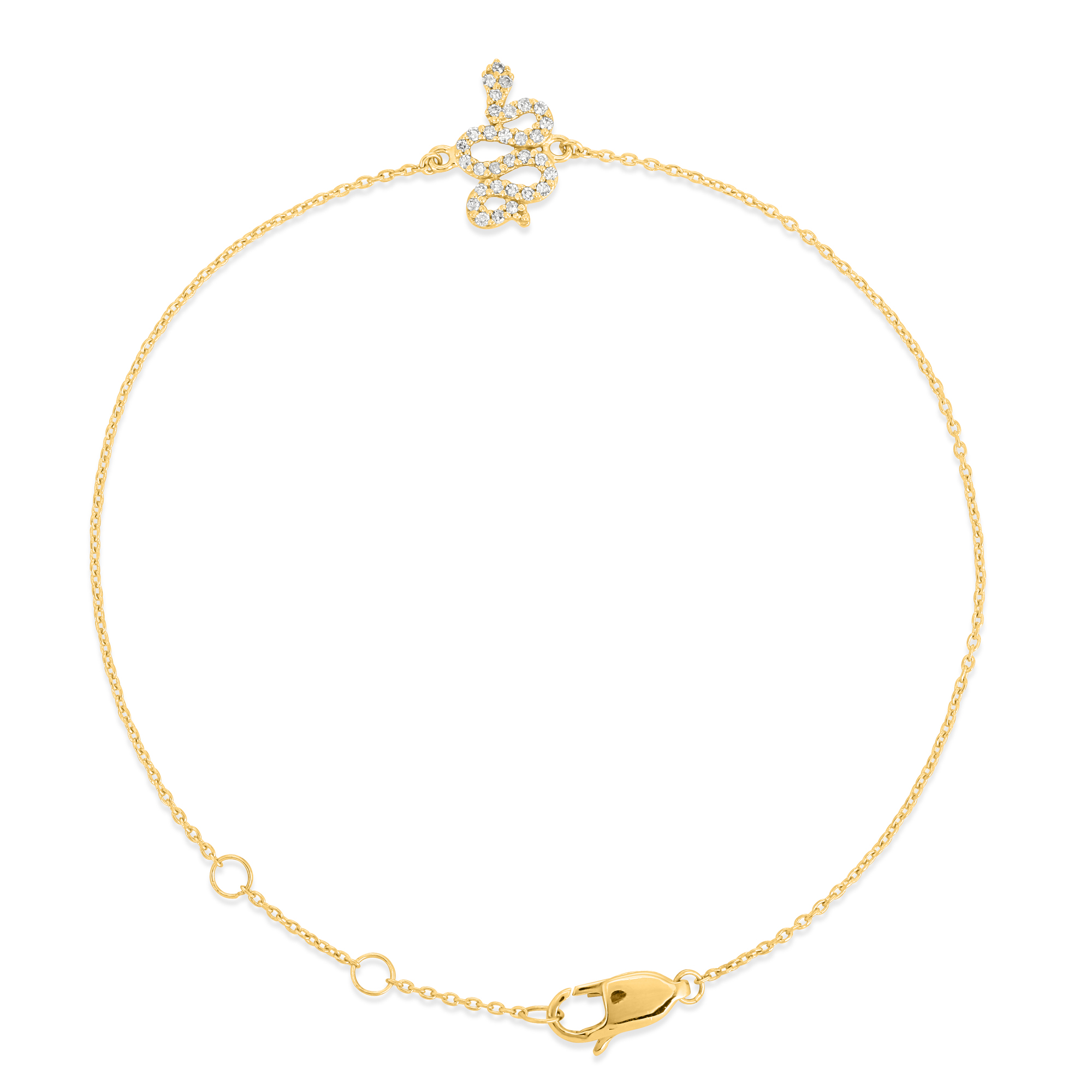 Yellow Gold Diamond Snake Bracelet