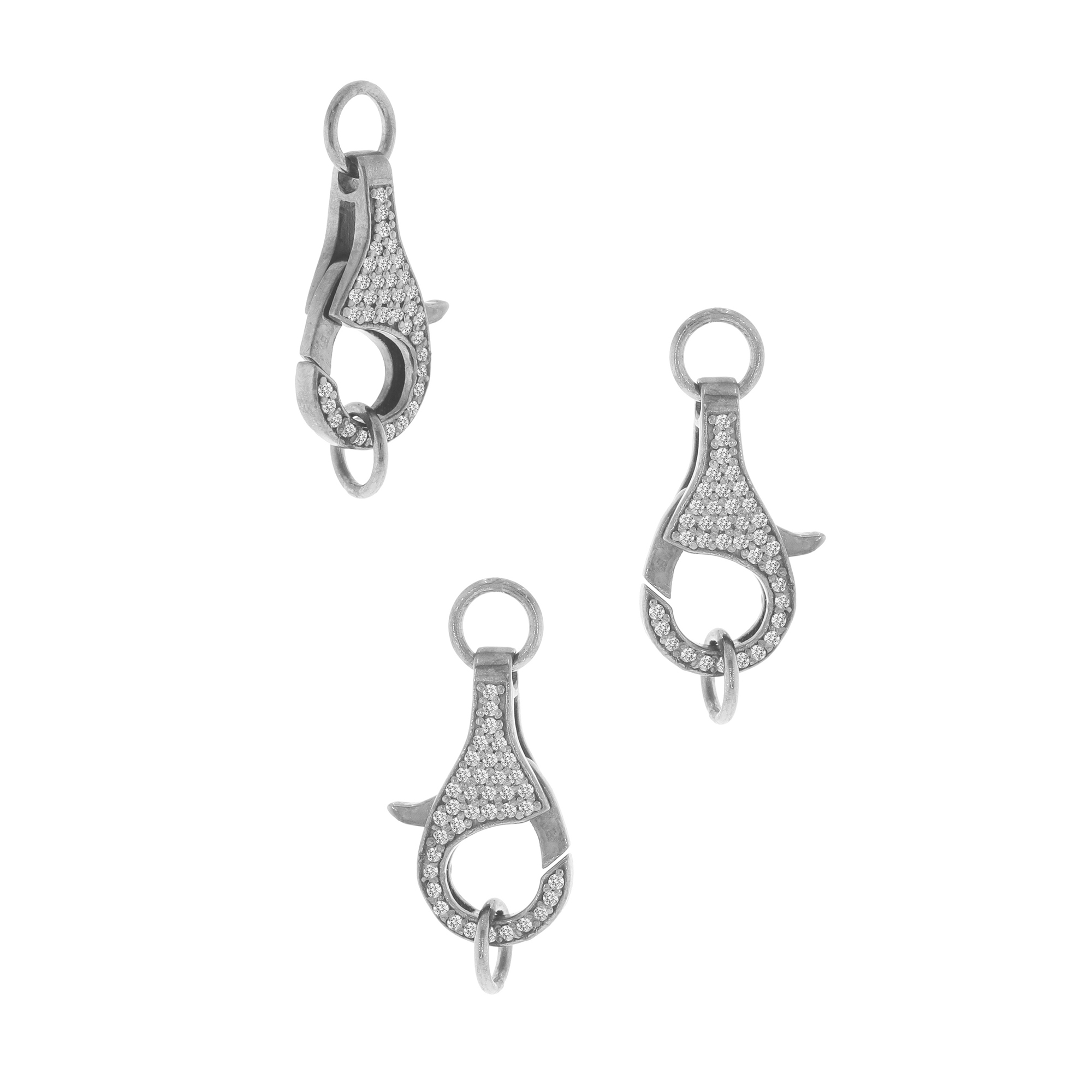 White Gold Pave Diamond Spring Lock