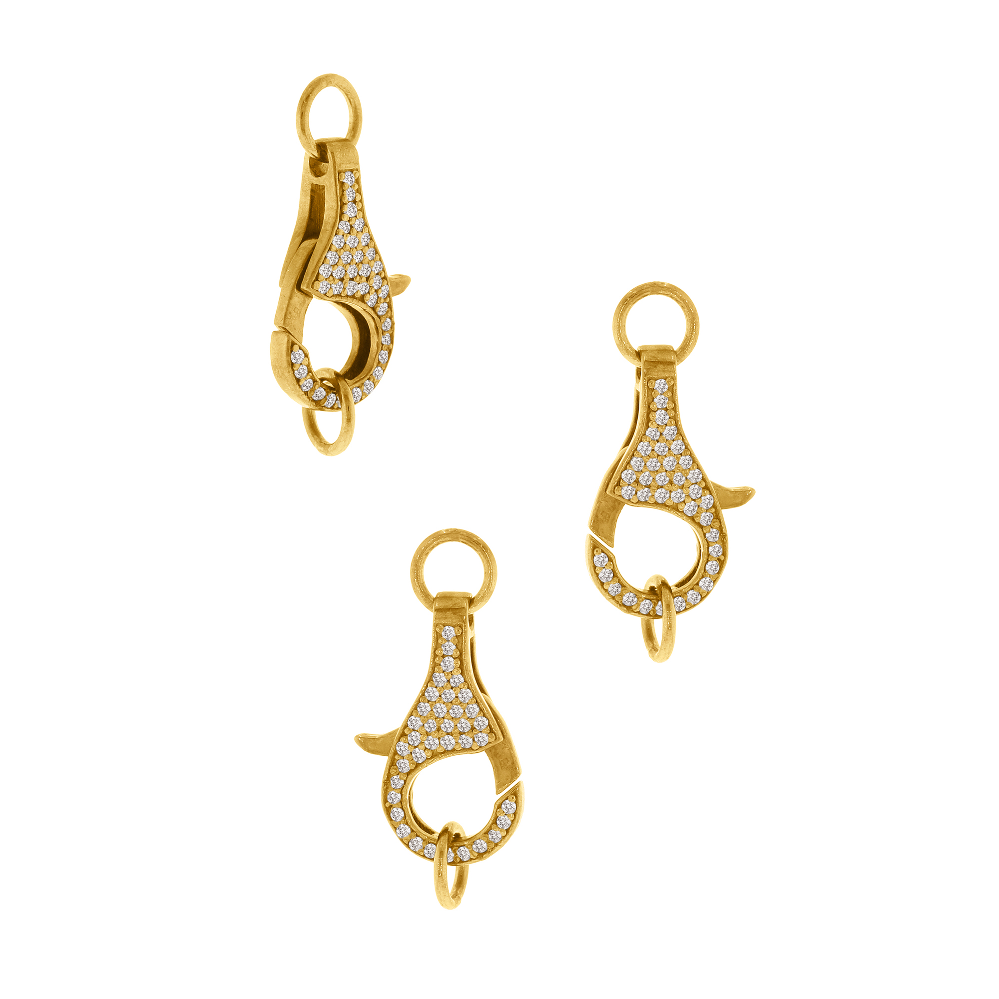 Yellow Gold Pave Diamond Spring Lock