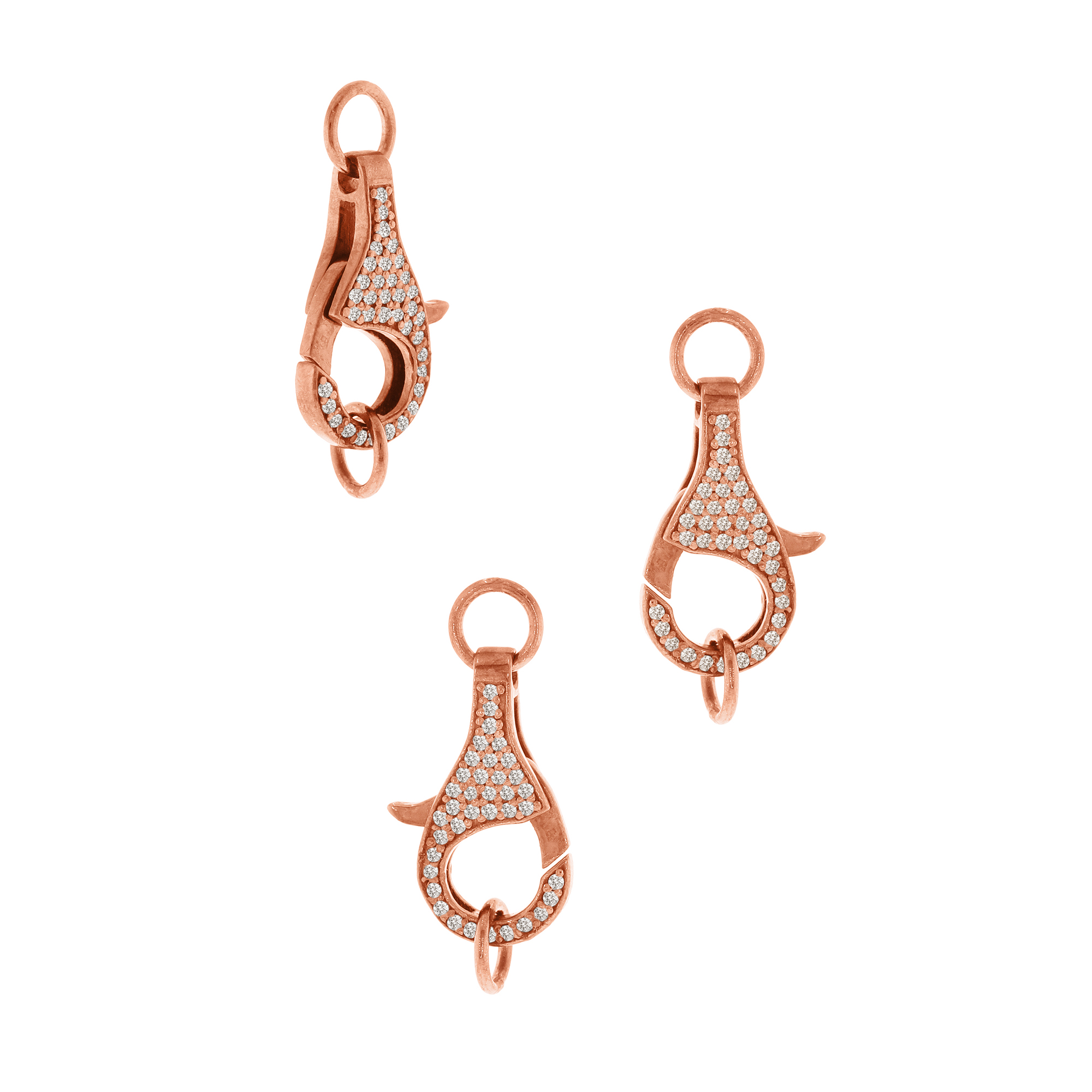 Rose Gold Pave Diamond Spring Lock