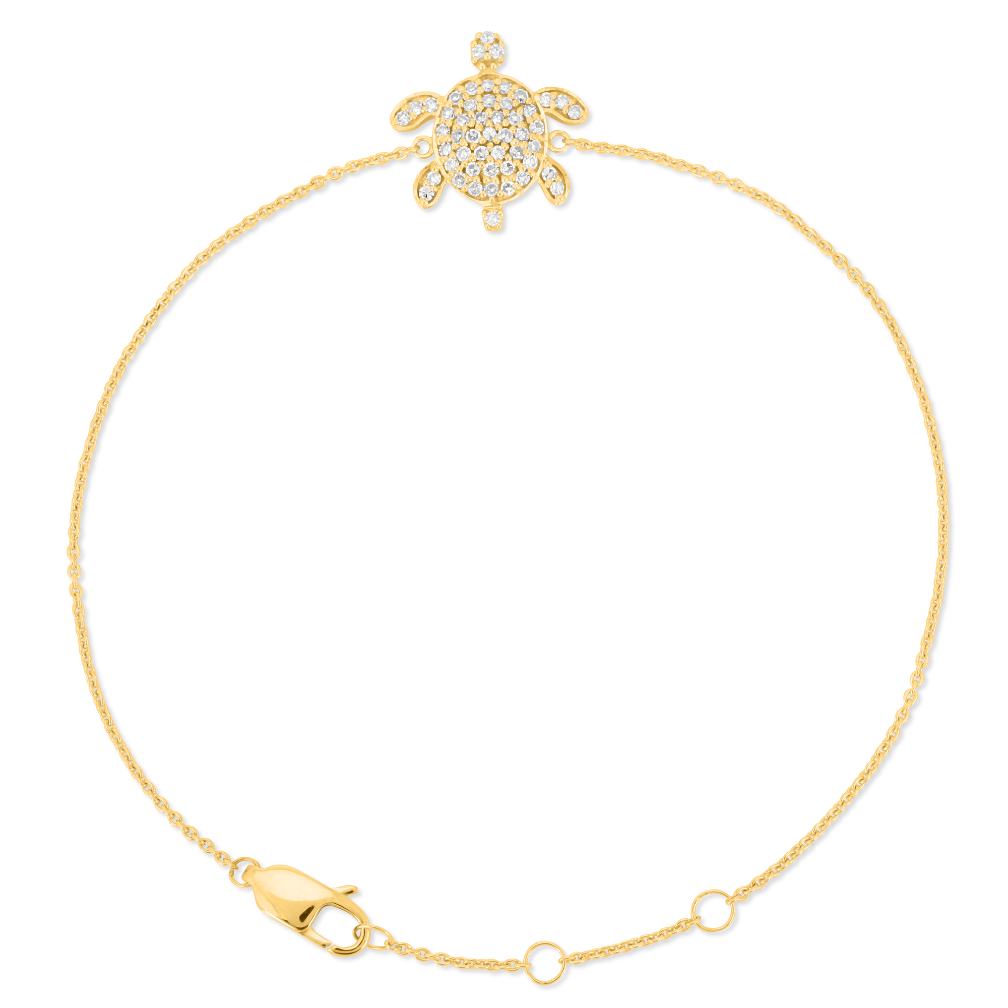 Sterling Silver Turtle Diamond Bracelet