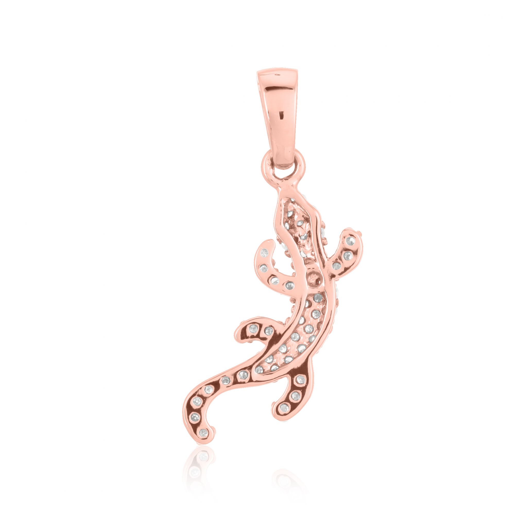 Sterling Silver Diamond Lizard Pendant