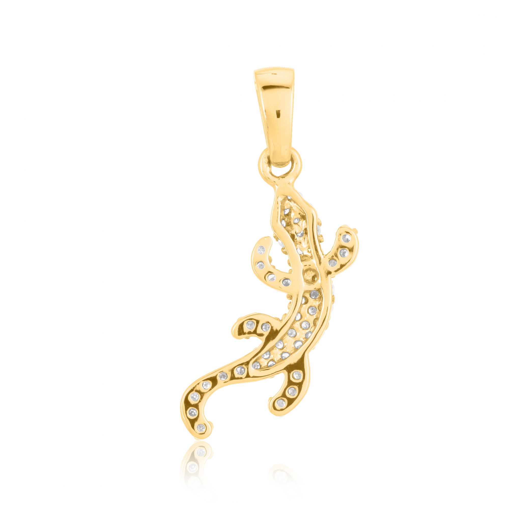 Sterling Silver Diamond Lizard Pendant