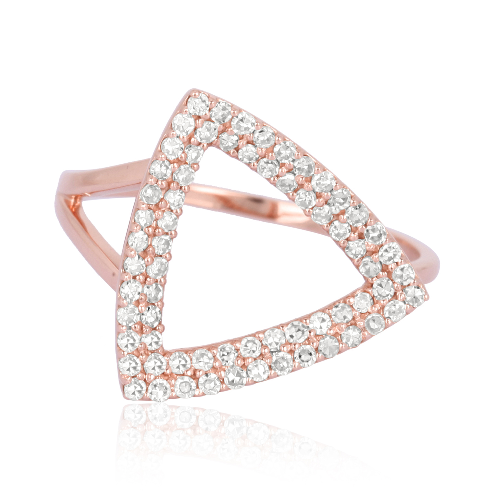 Rose Gold Triangle Diamond Ring