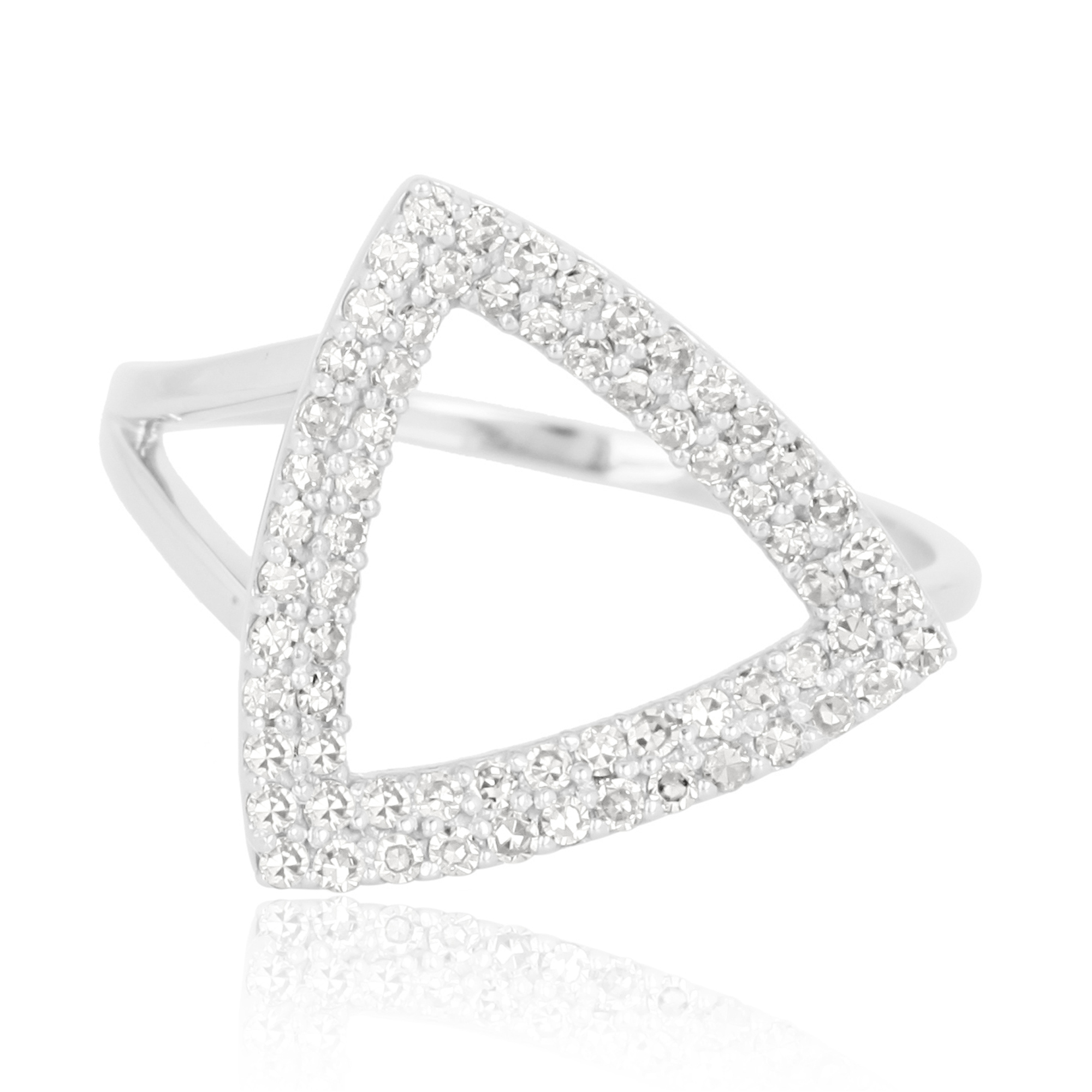 White Gold Triangle Diamond Ring