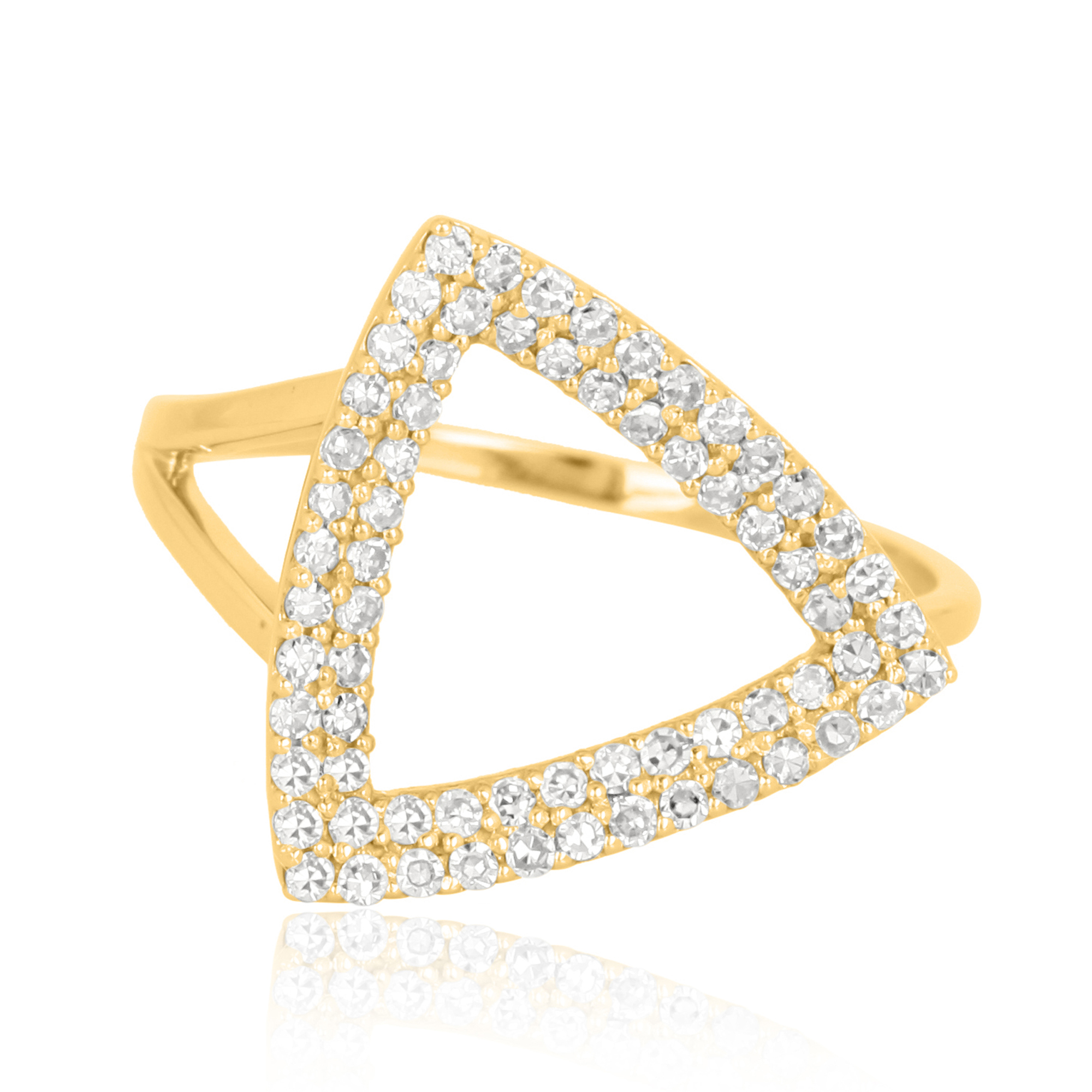 Yellow Gold Triangle Diamond Ring