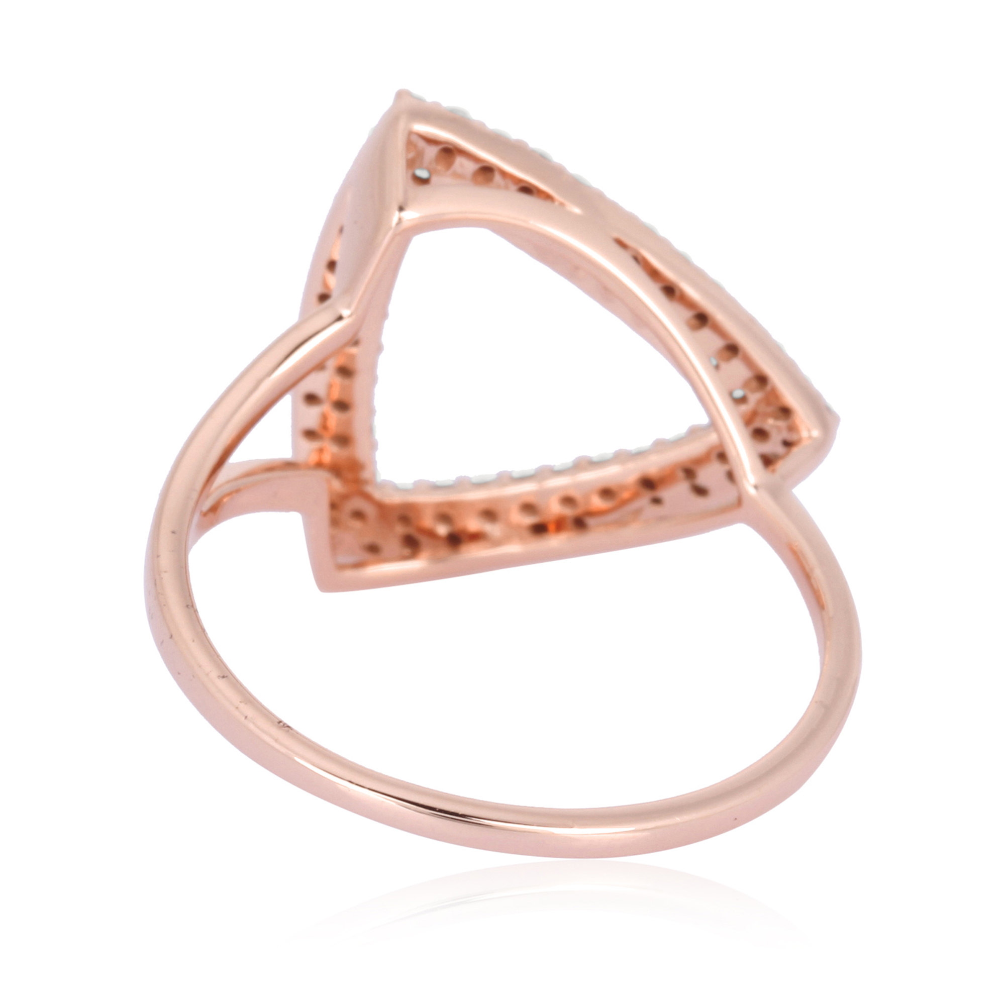 Rose Gold Triangle Diamond Ring